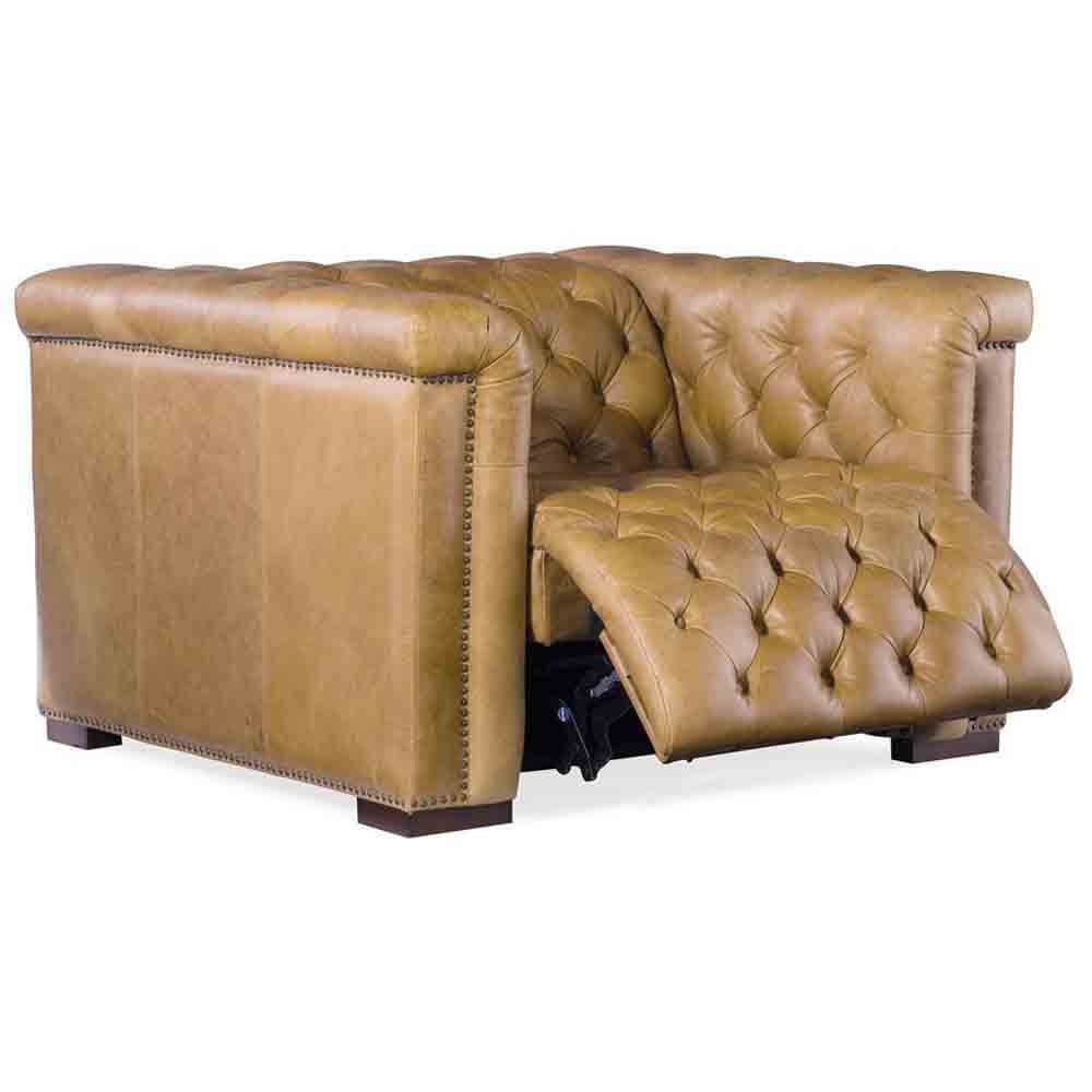 Savion Power Motion Leather Chair, Saddlebag Coin - Image 4