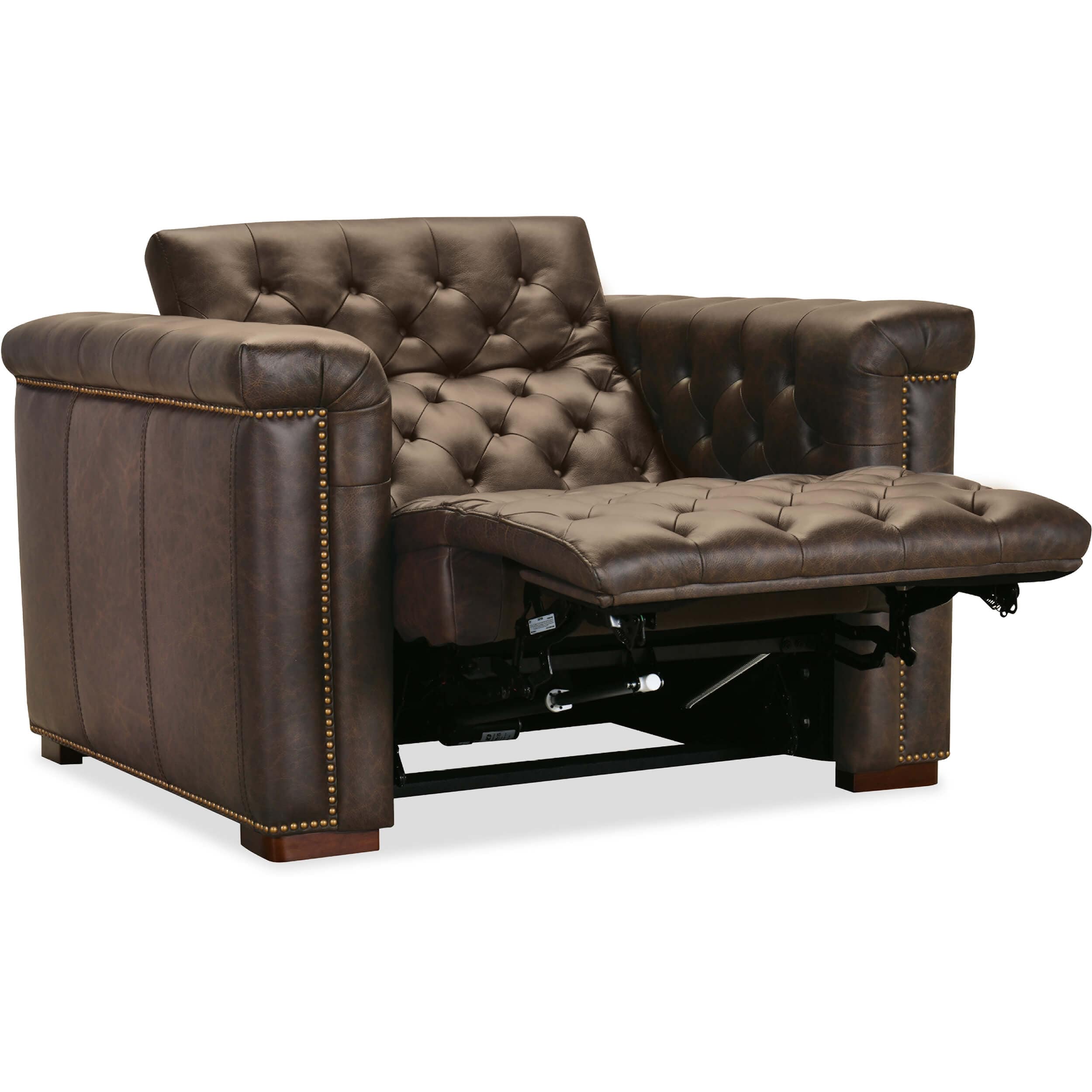 Savion Power Motion Leather Chair, West Saddlewood - Image 5