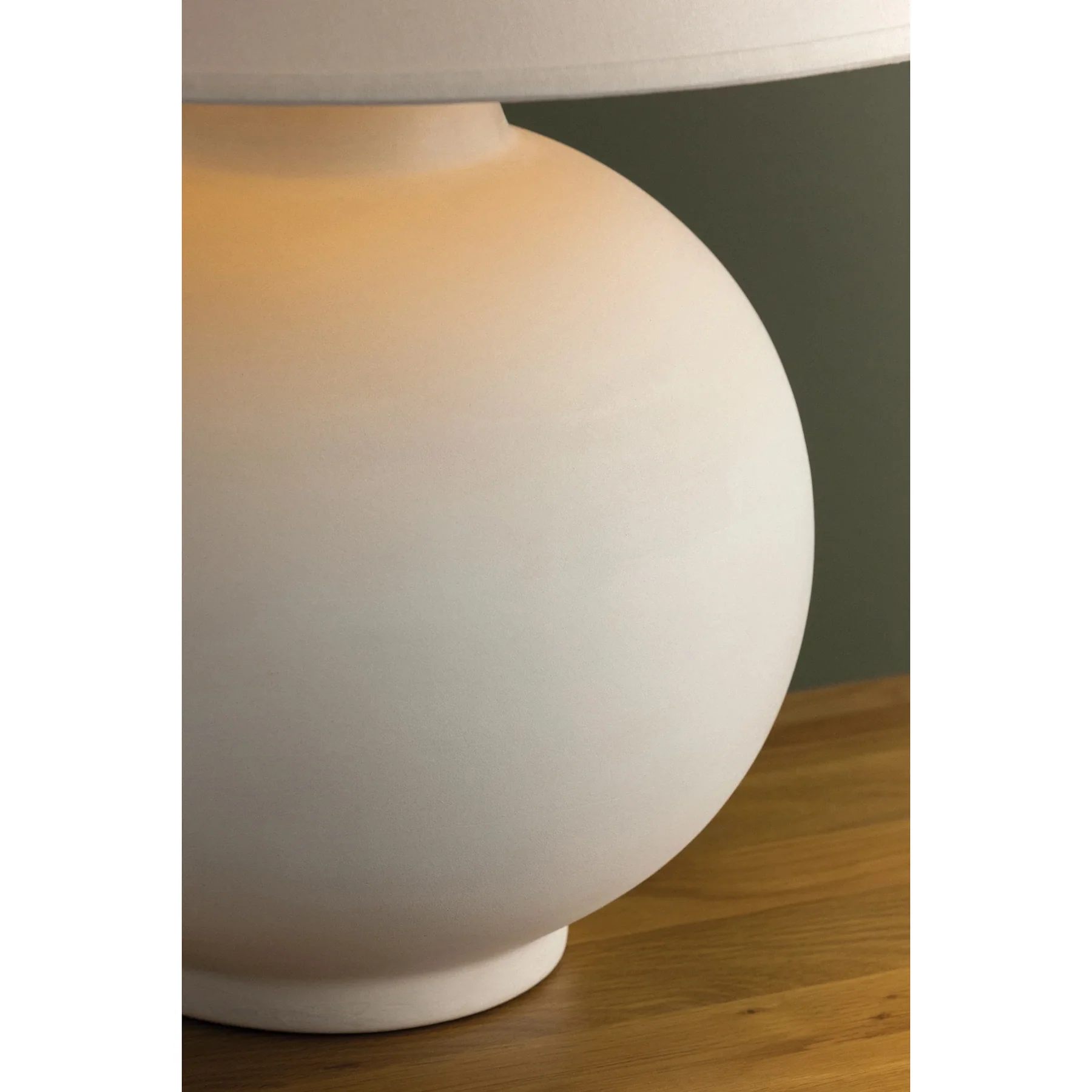 Schubert Table Lamp, Patina Brass/ Ceramic Sugar Cookie - Image 3