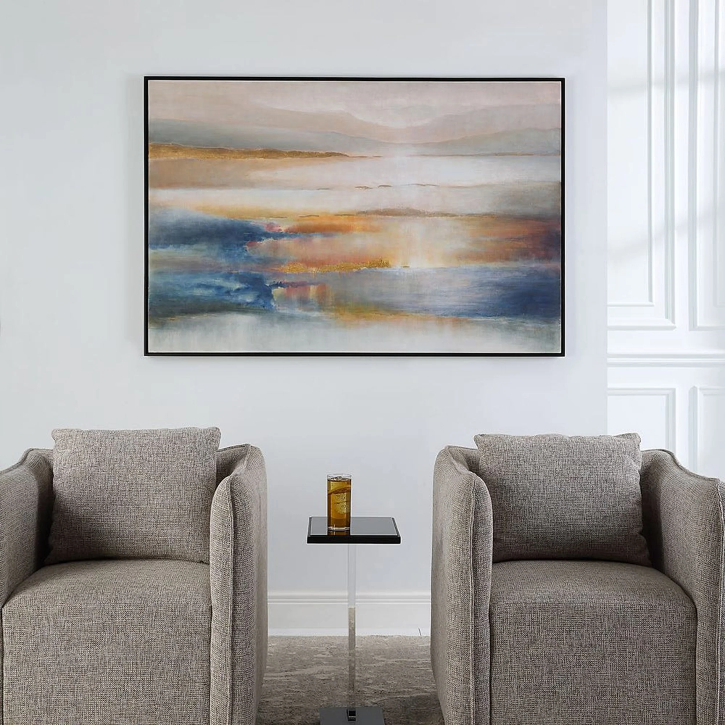 Seafaring Dusk Hand Painted Canvas, Black - Image 4