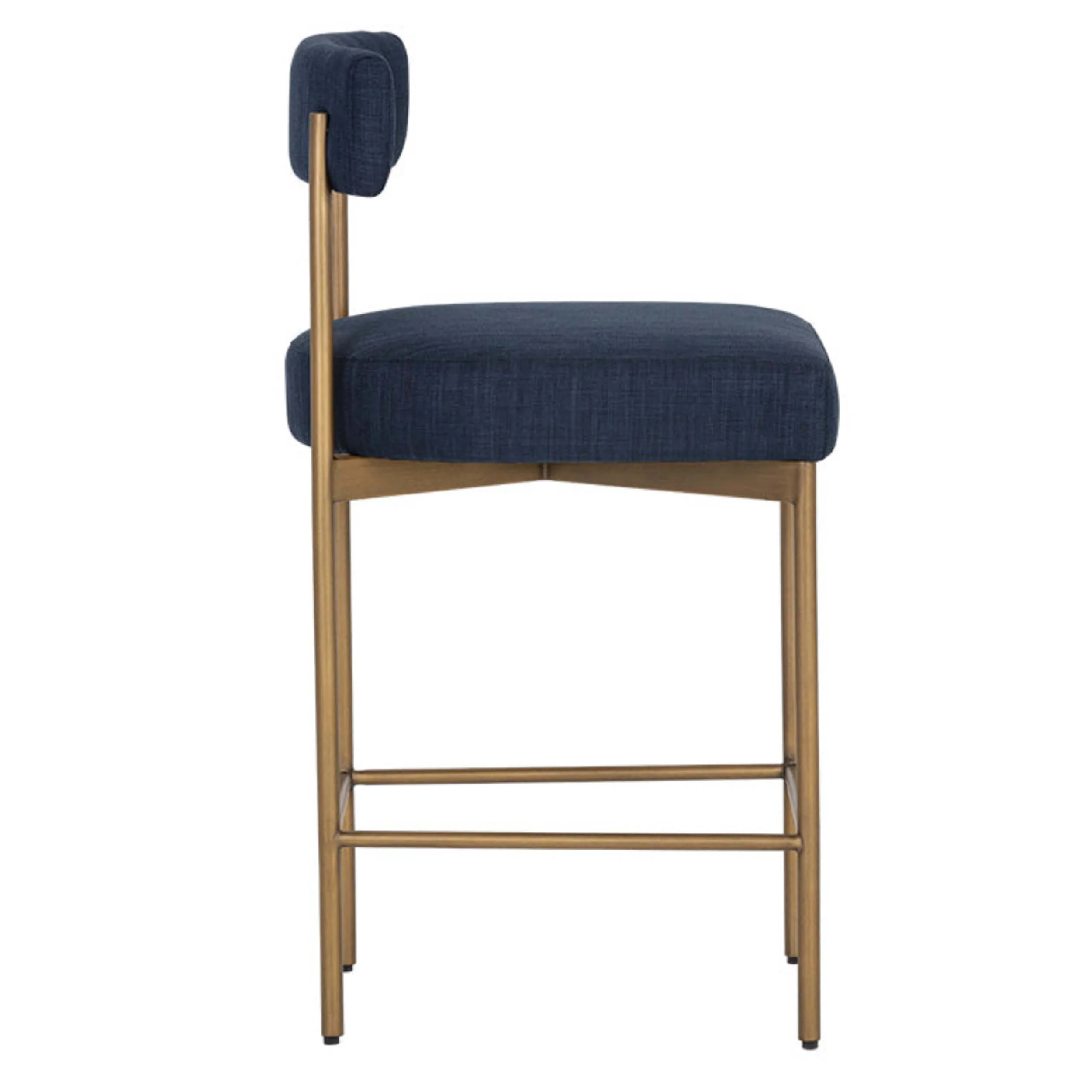 Seneca Counter Stool, Arena Navy/Antique Brass, Set of 2 - Image 2
