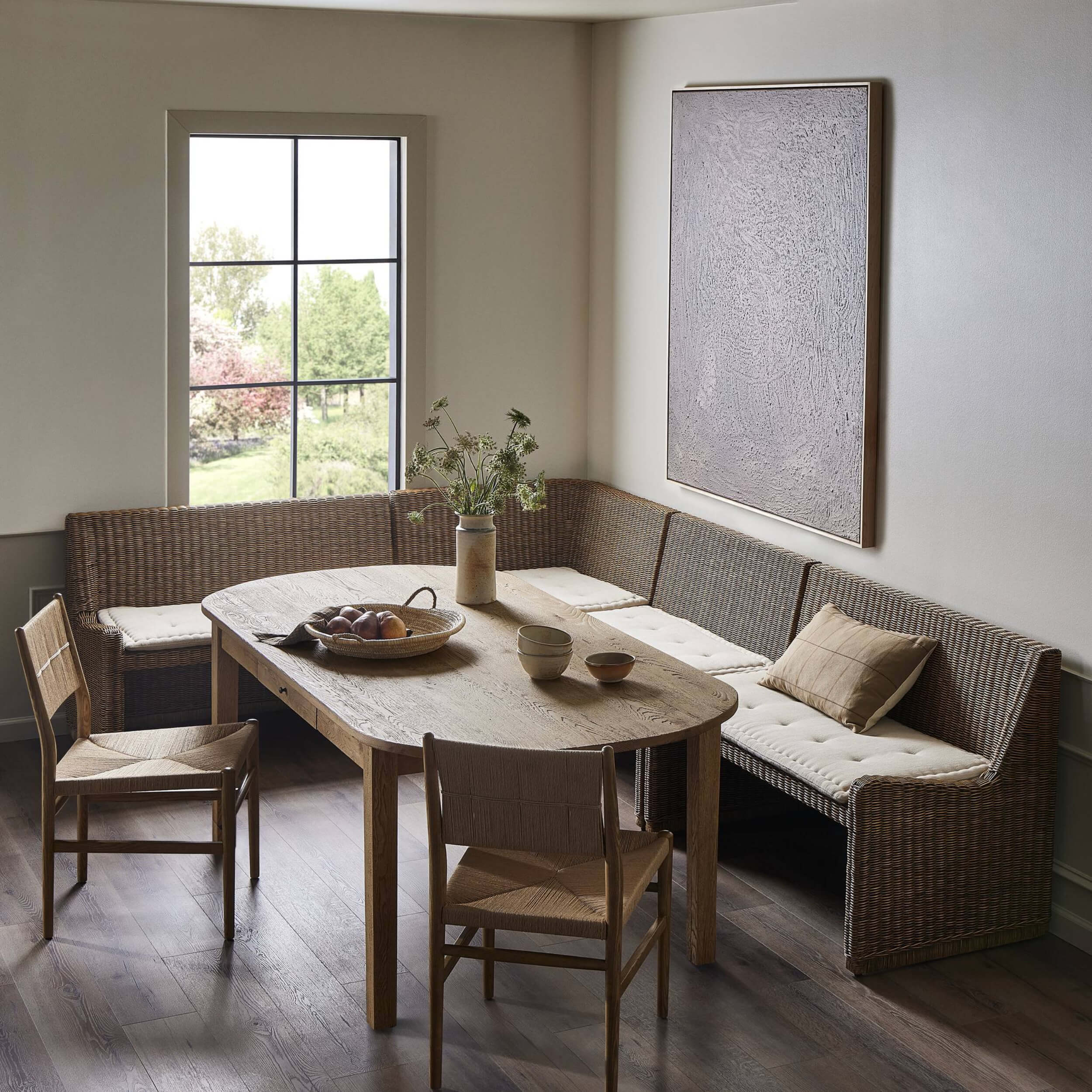 Senna L-Shape Dining Banquette, Broadway Dune/Natural Brown by Amber Lewis x Four Hands - Image 10