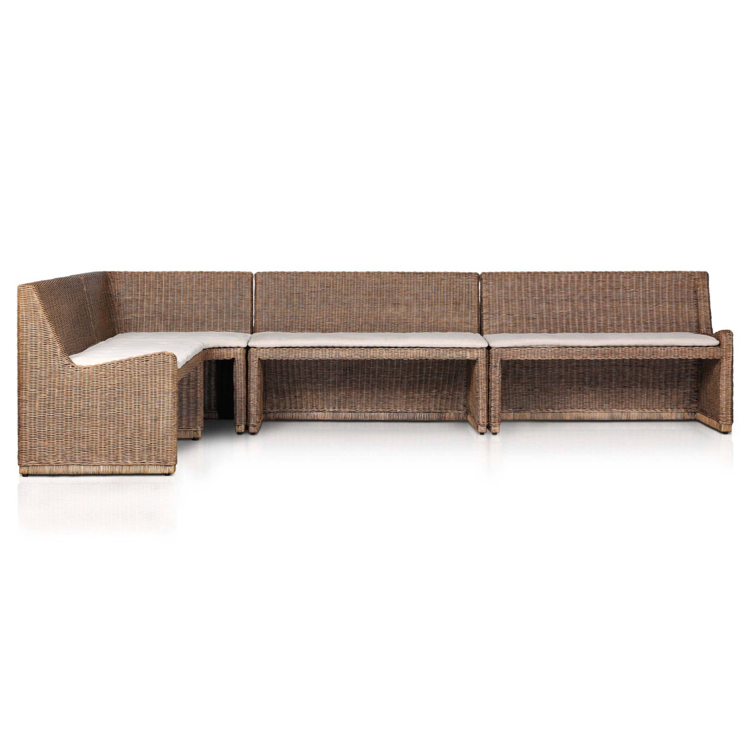 Senna L-Shape Dining Banquette, Broadway Dune/Natural Brown by Amber Lewis x Four Hands - Image 12