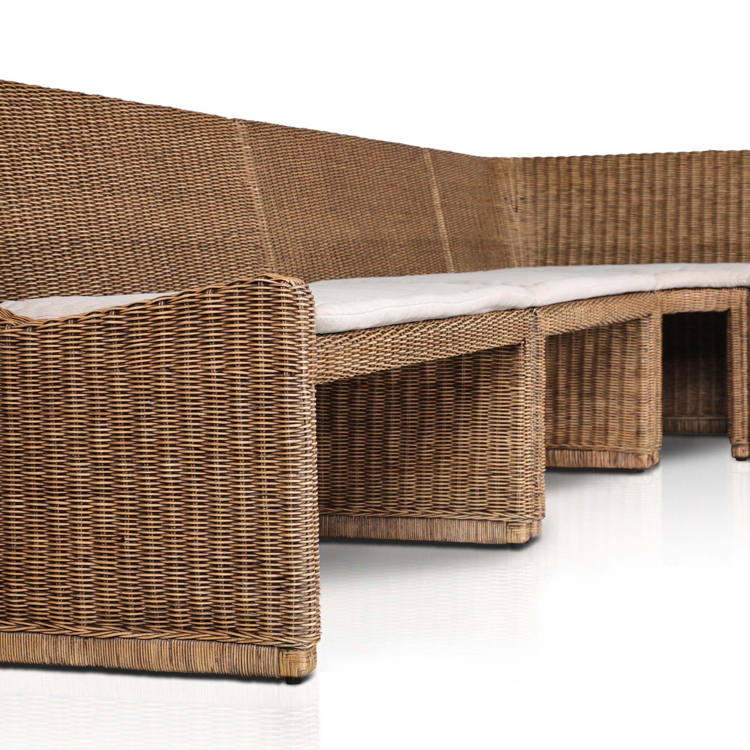 Senna L-Shape Dining Banquette, Broadway Dune/Natural Brown by Amber Lewis x Four Hands - Image 14