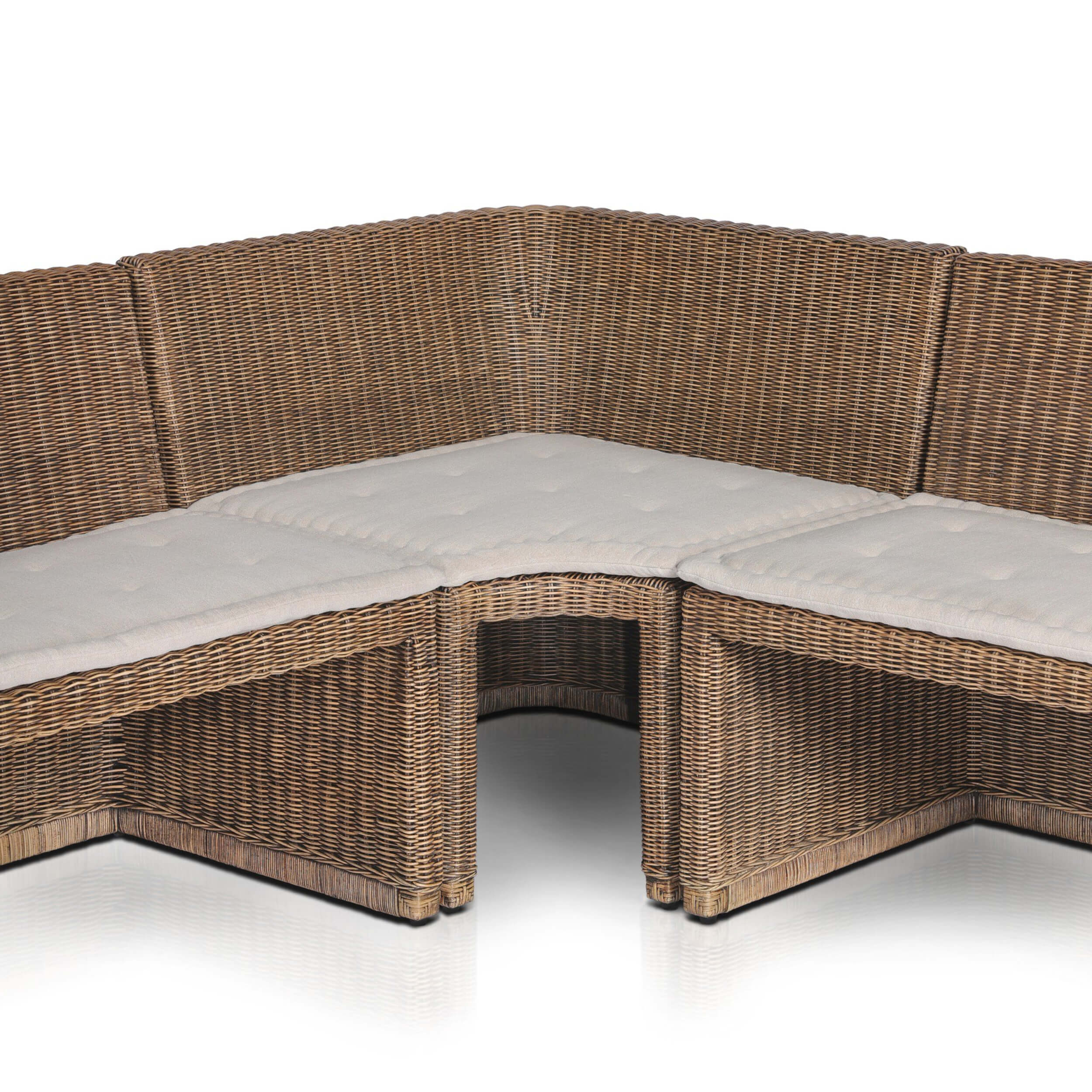 Senna L-Shape Dining Banquette, Broadway Dune/Natural Brown by Amber Lewis x Four Hands - Image 5