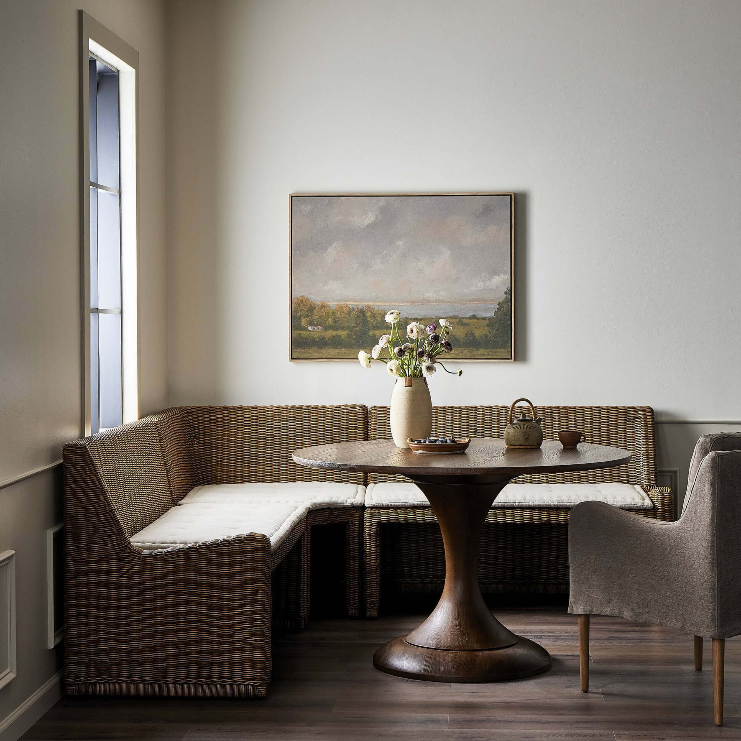 Senna L-Shape Dining Banquette, Broadway Dune/Natural Brown by Amber Lewis x Four Hands - Image 6