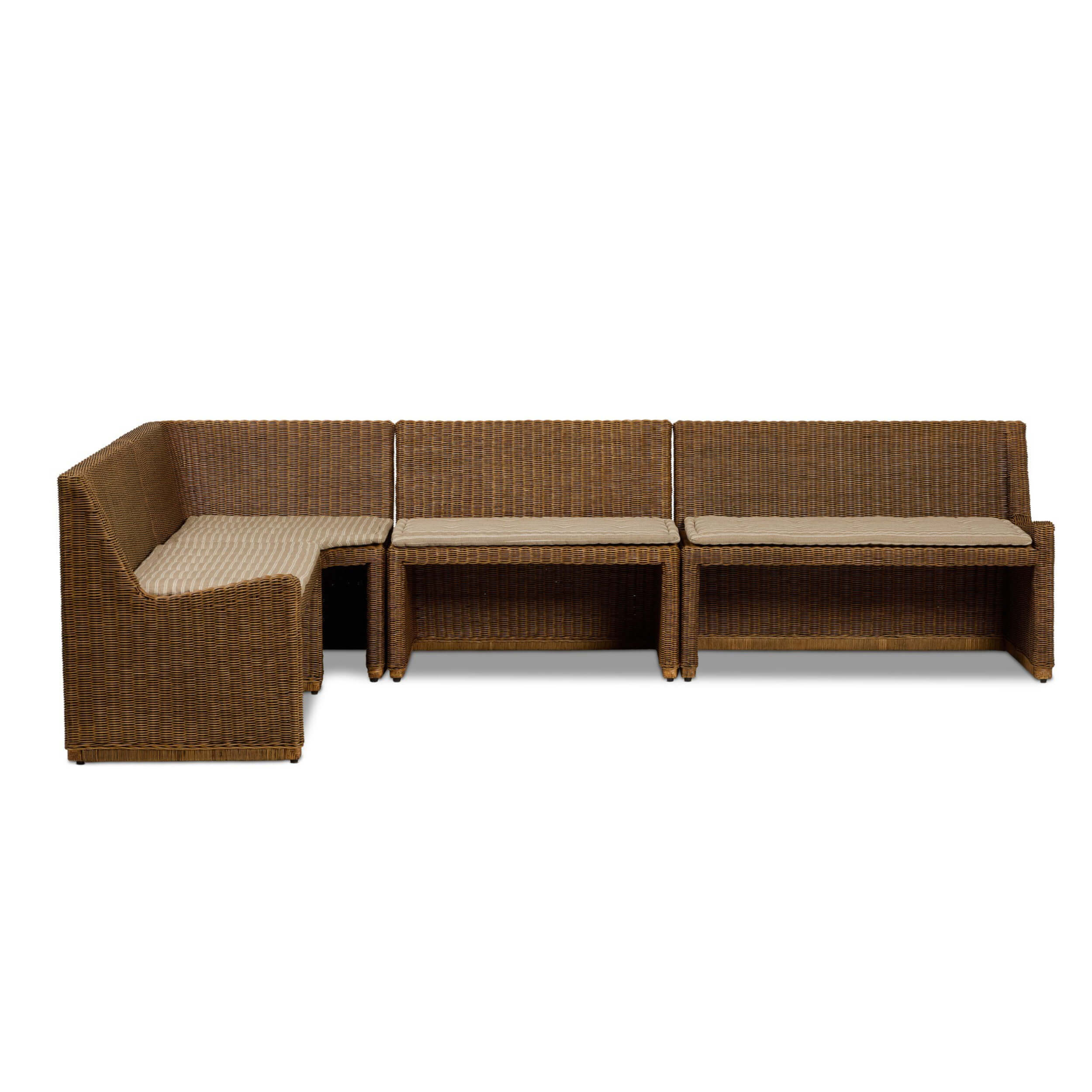 Senna L-Shape Dining Banquette, Rodin Sand/Natural Brown by Four Hands - Image 24