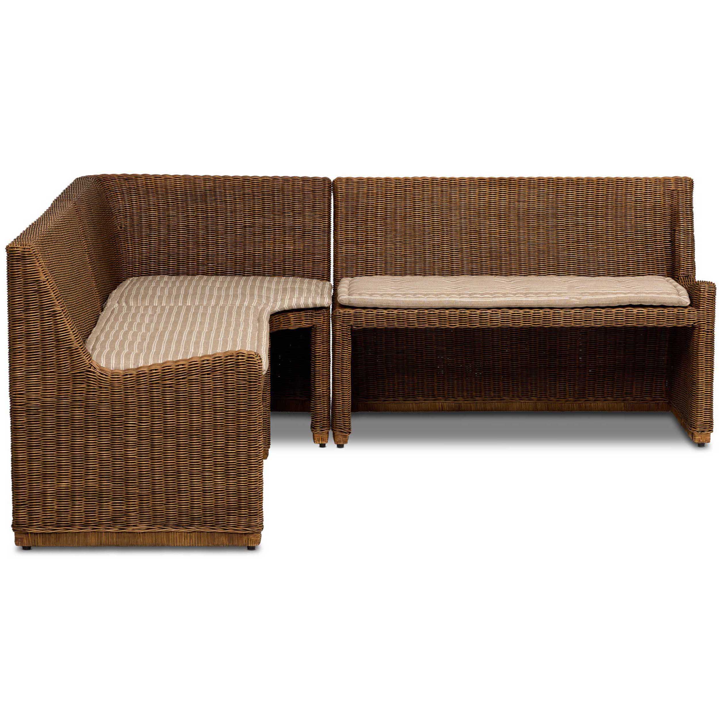 Senna L-Shape Dining Banquette, Rodin Sand/Natural Brown by Four Hands - Image 4