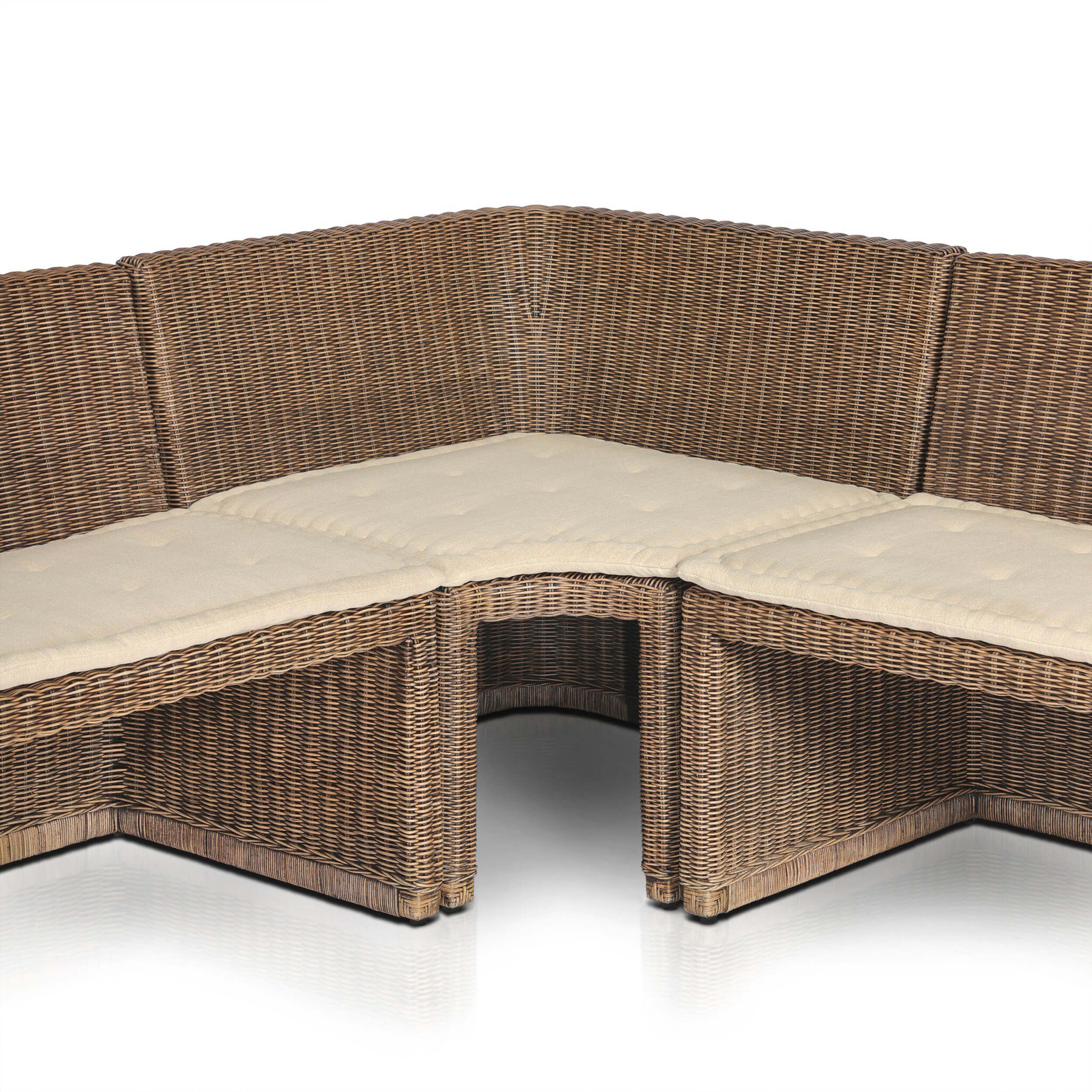 Senna U-Shape Dining Banquette, Broadway Dune/Natural Brown by Amber Lewis x Four Hands - Image 5