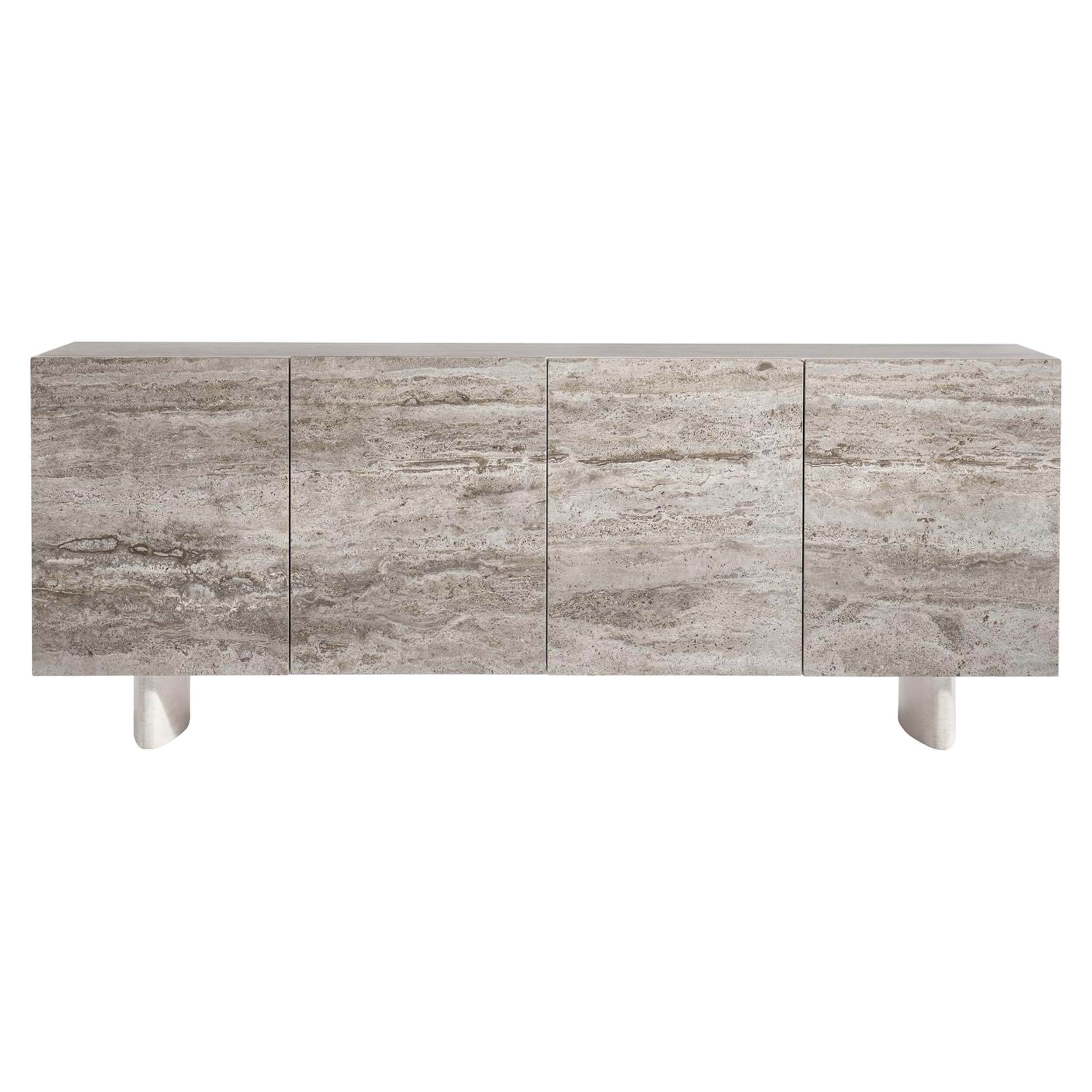 Sereno Entertainment Credenza, Silver Travertine - Image 2