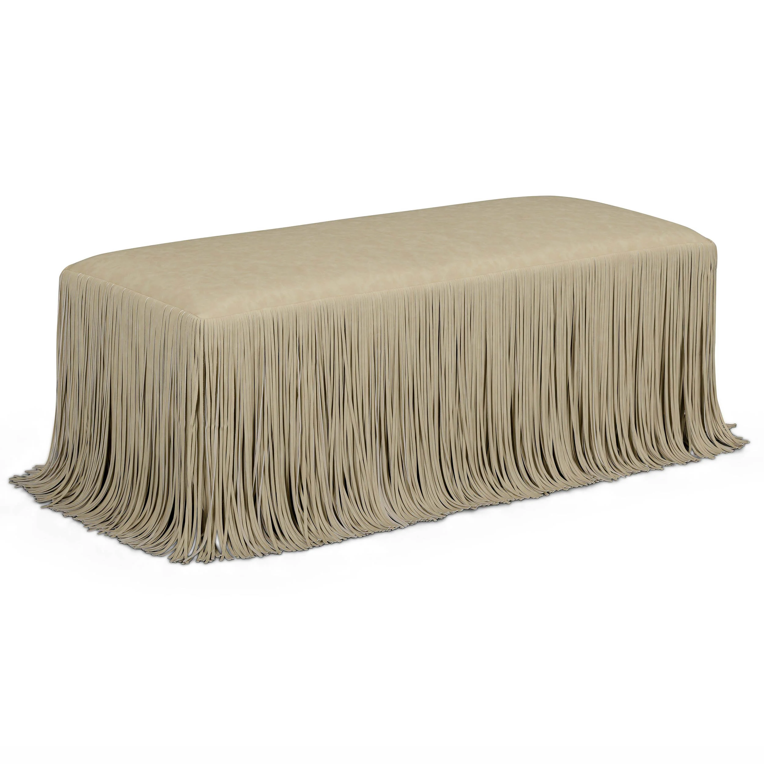 Shag Me Vegan Leather Bench, Tan