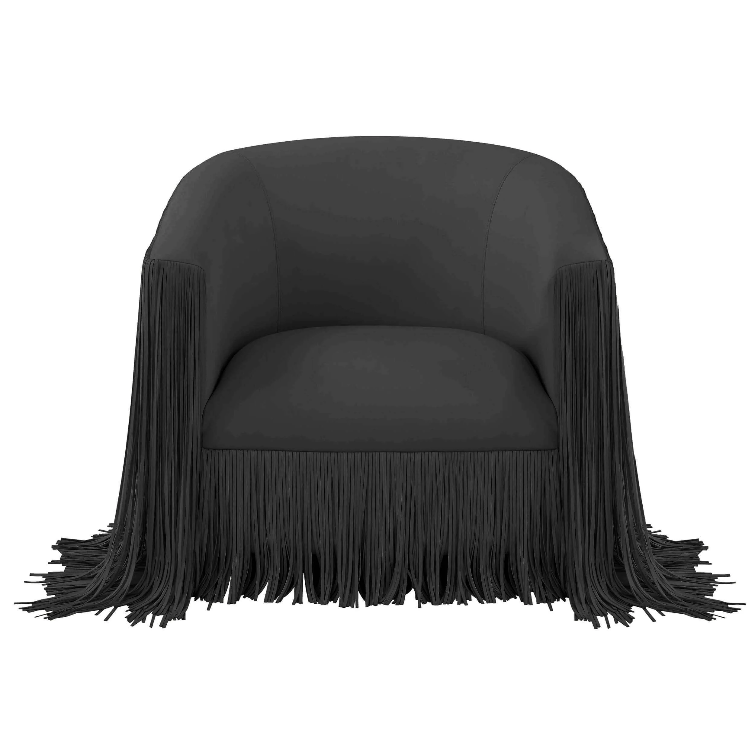 Shag Me Vegan Leather Swivel Chair, Black - Image 2