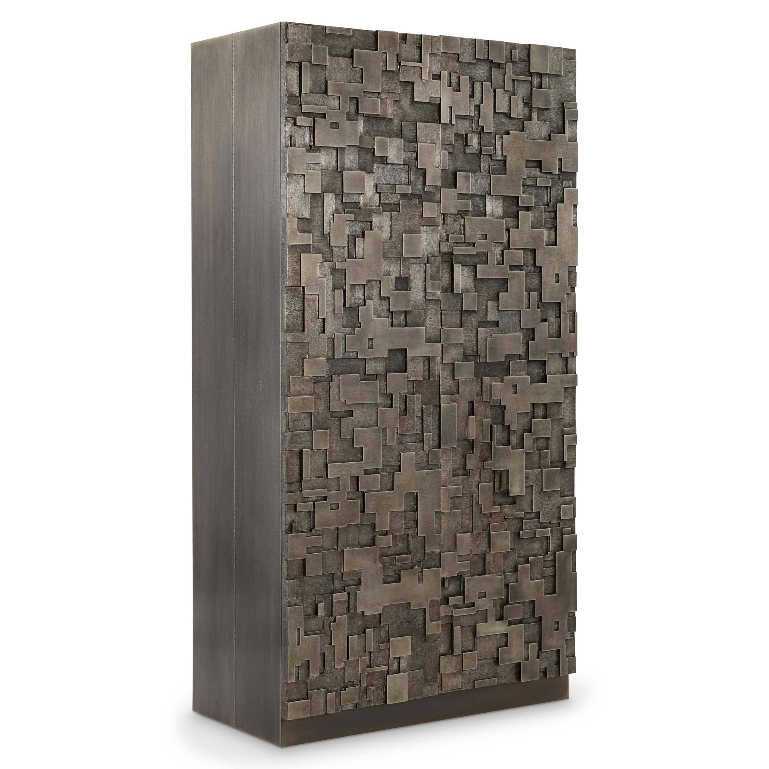 Sharaab Storage Cabinet, Antique Silver