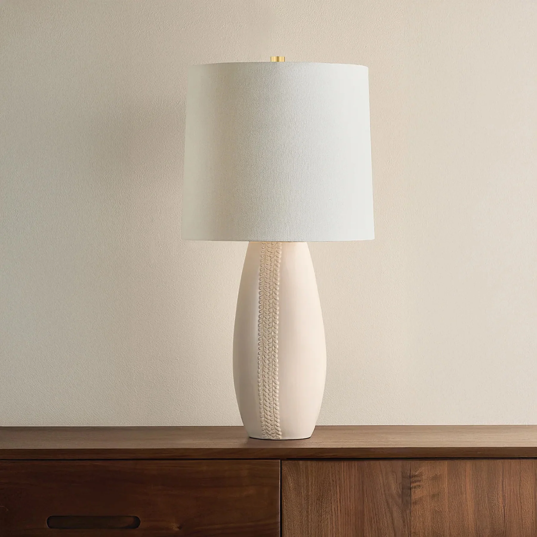 Shavani Table Lamp, Aged Brass/Ceramic Honeydew - Image 2