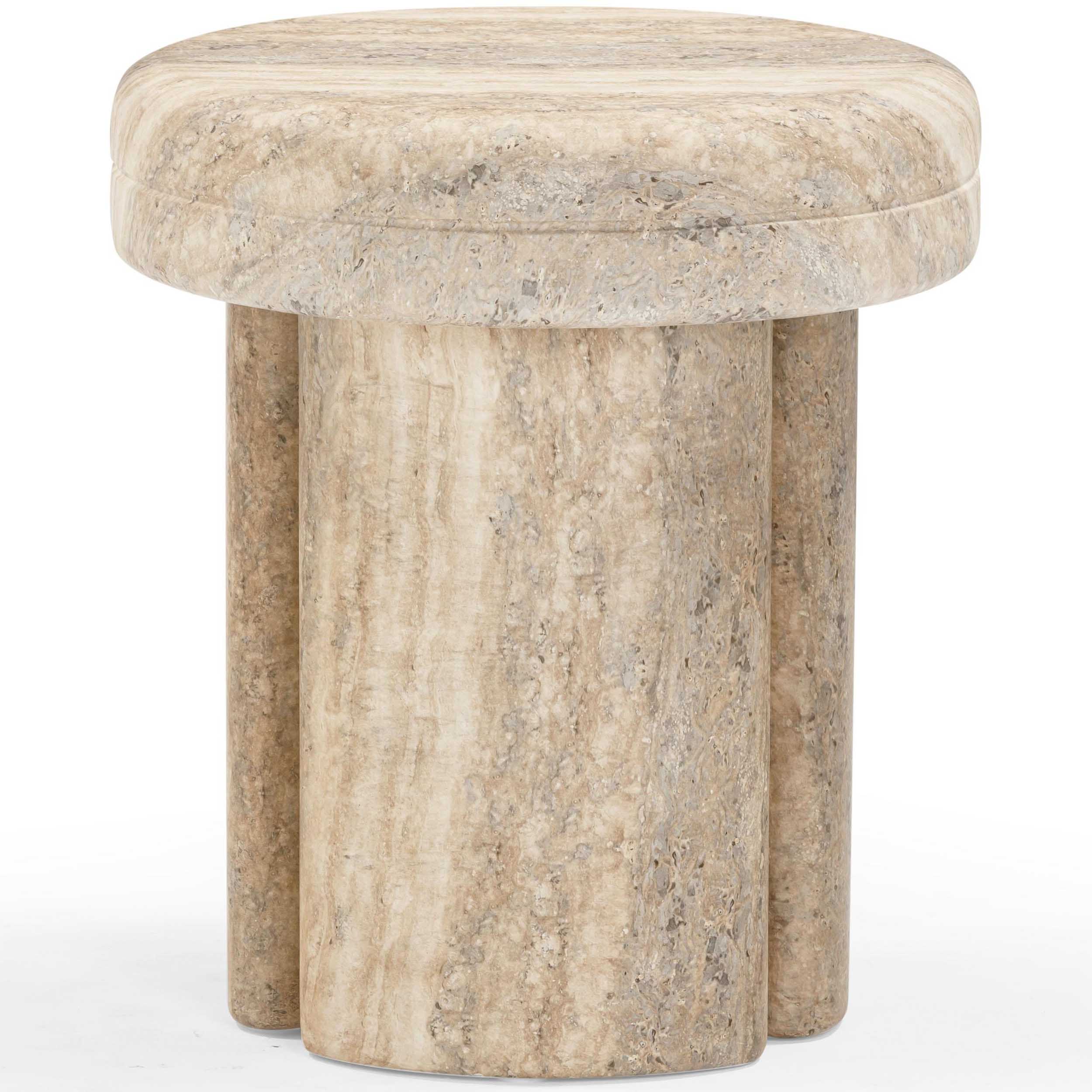 Sheila Side Table, Travertine Finish - Image 3
