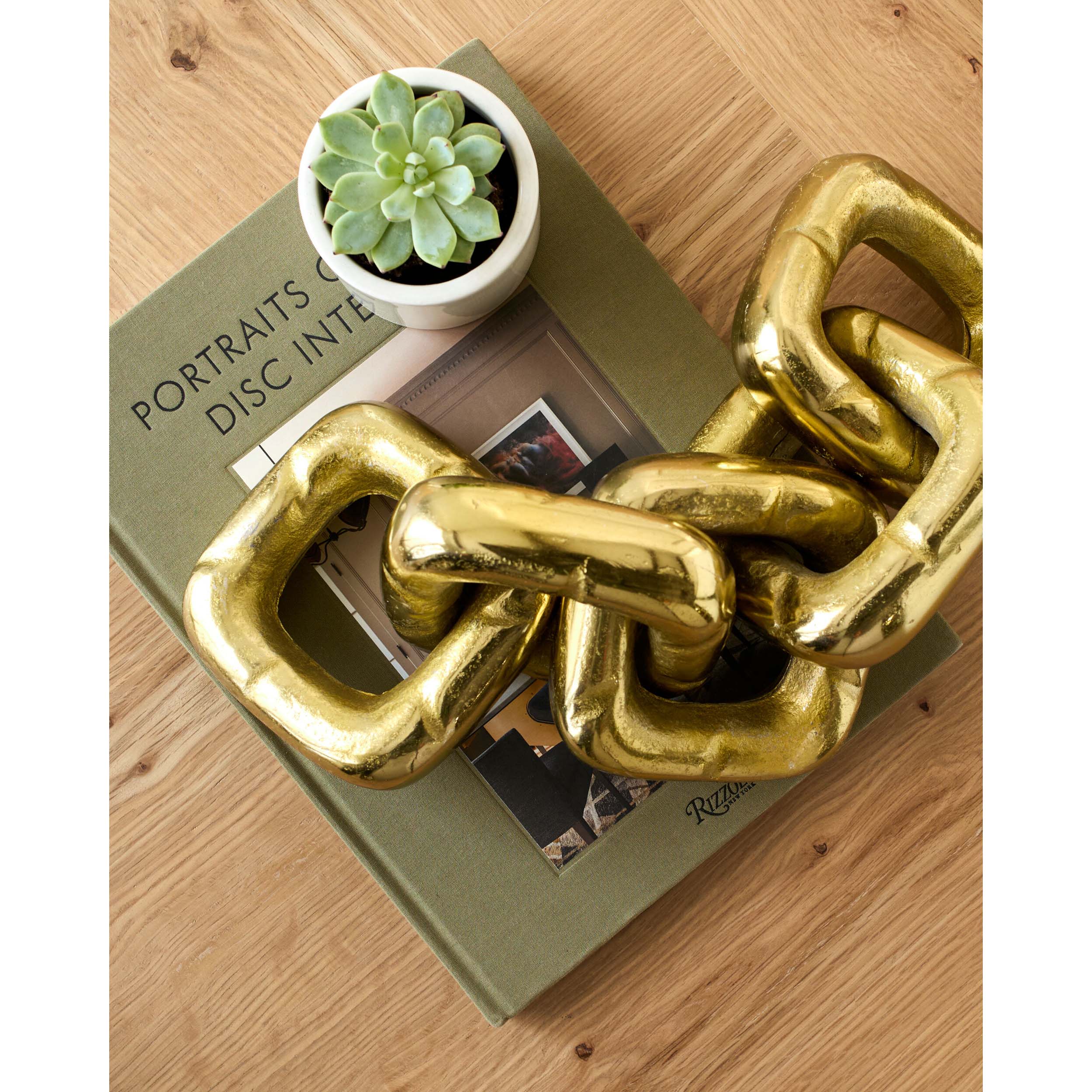 Sherman 5 Link Sculpture, Brass - Image 2