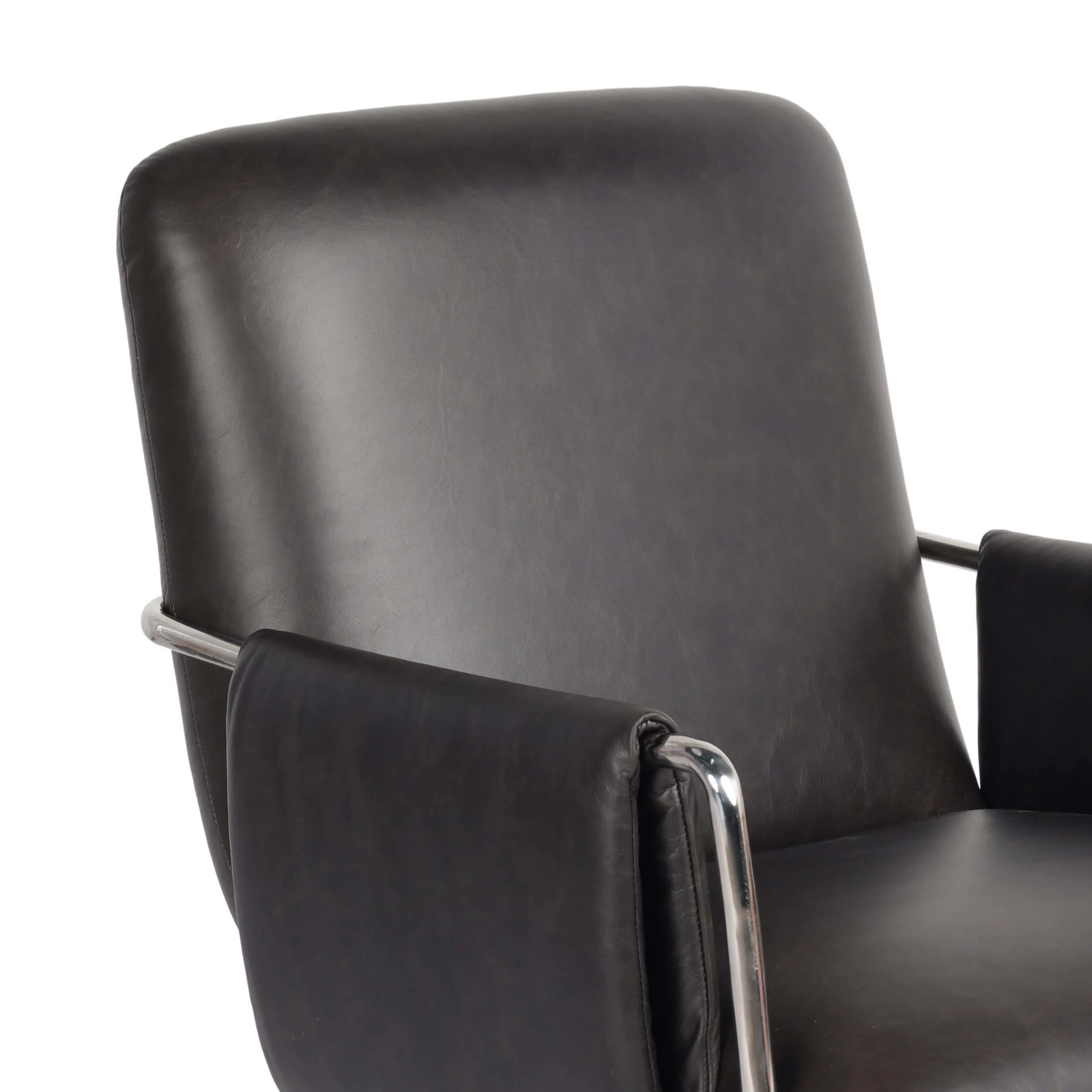 Sherman Lowback Leather Desk Chair, Sonoma Black by Four Hands - Image 5