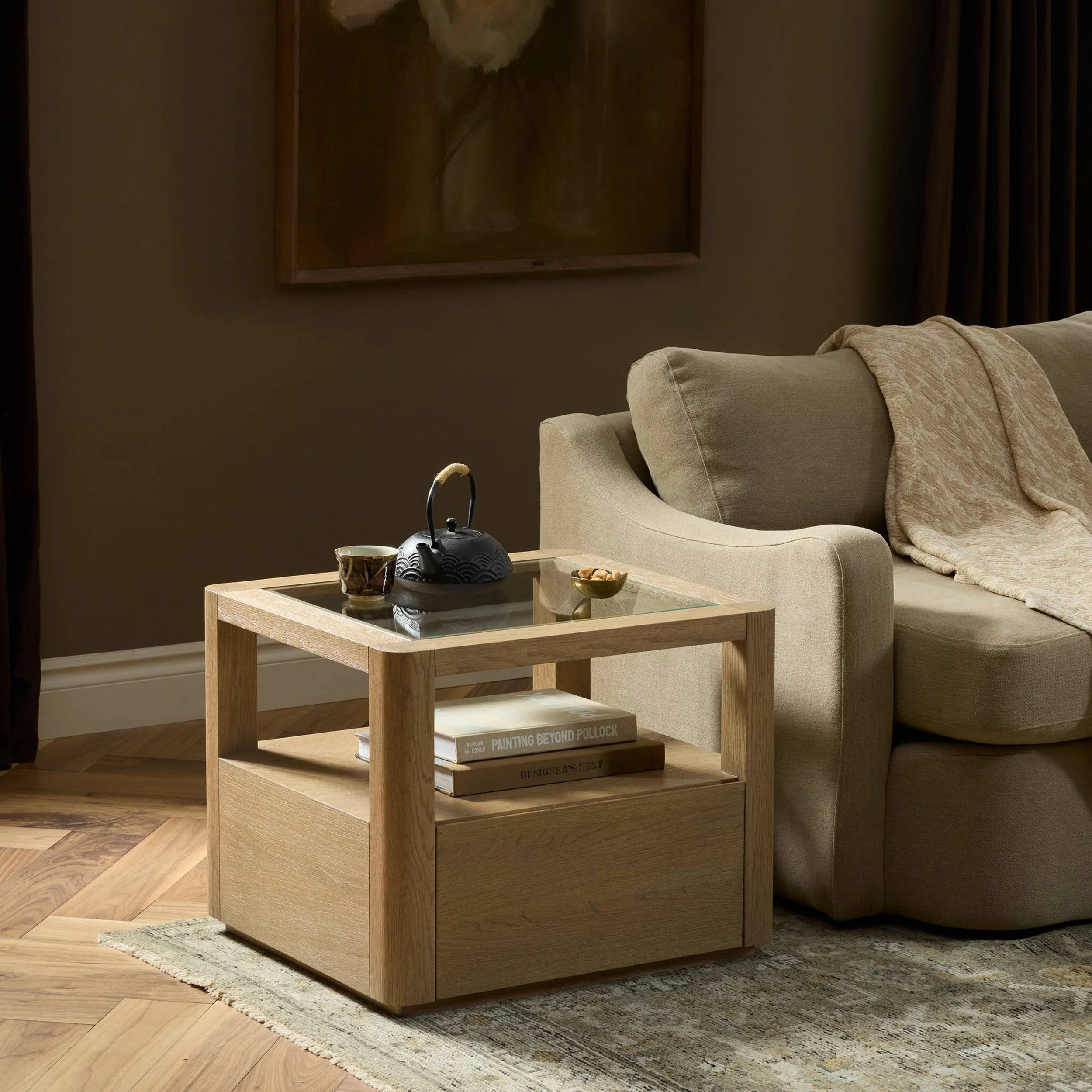 Shiloh End Table, Sandy Oak by Four Hands - Image 8