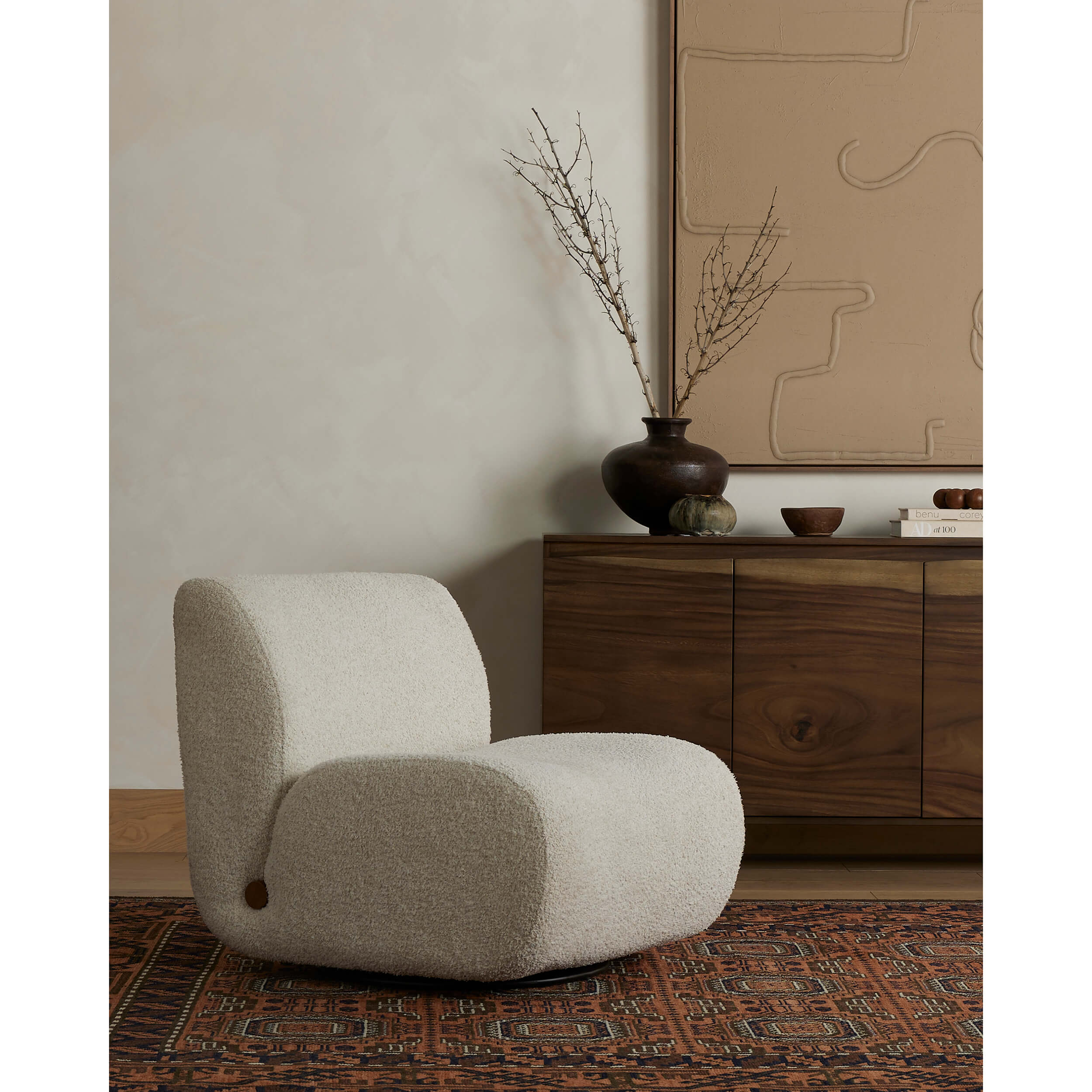 Siedell Swivel Chair, Sheldon Ivory by Four Hands - Image 5
