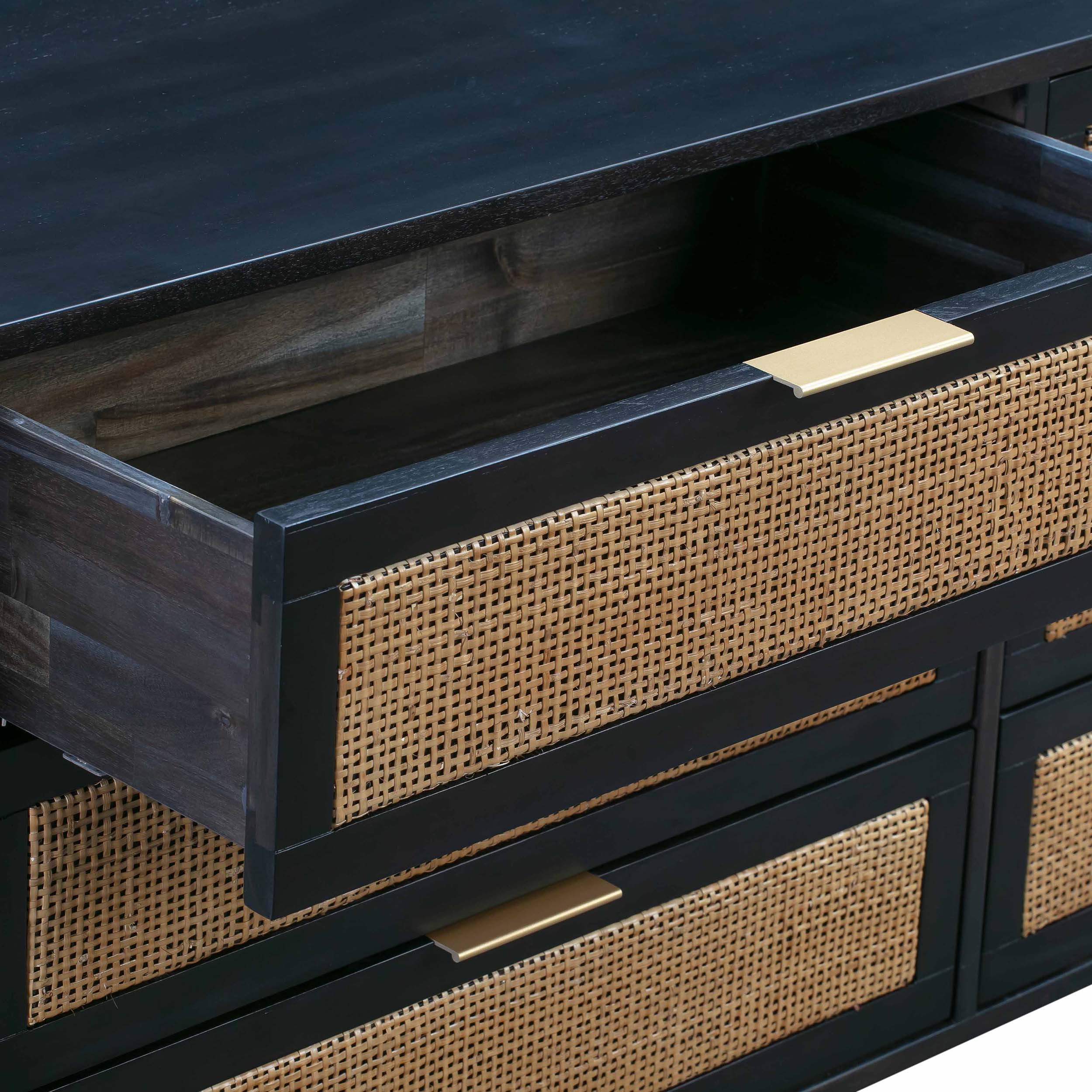 Sierra 6 Drawer Dresser, Black - Image 5