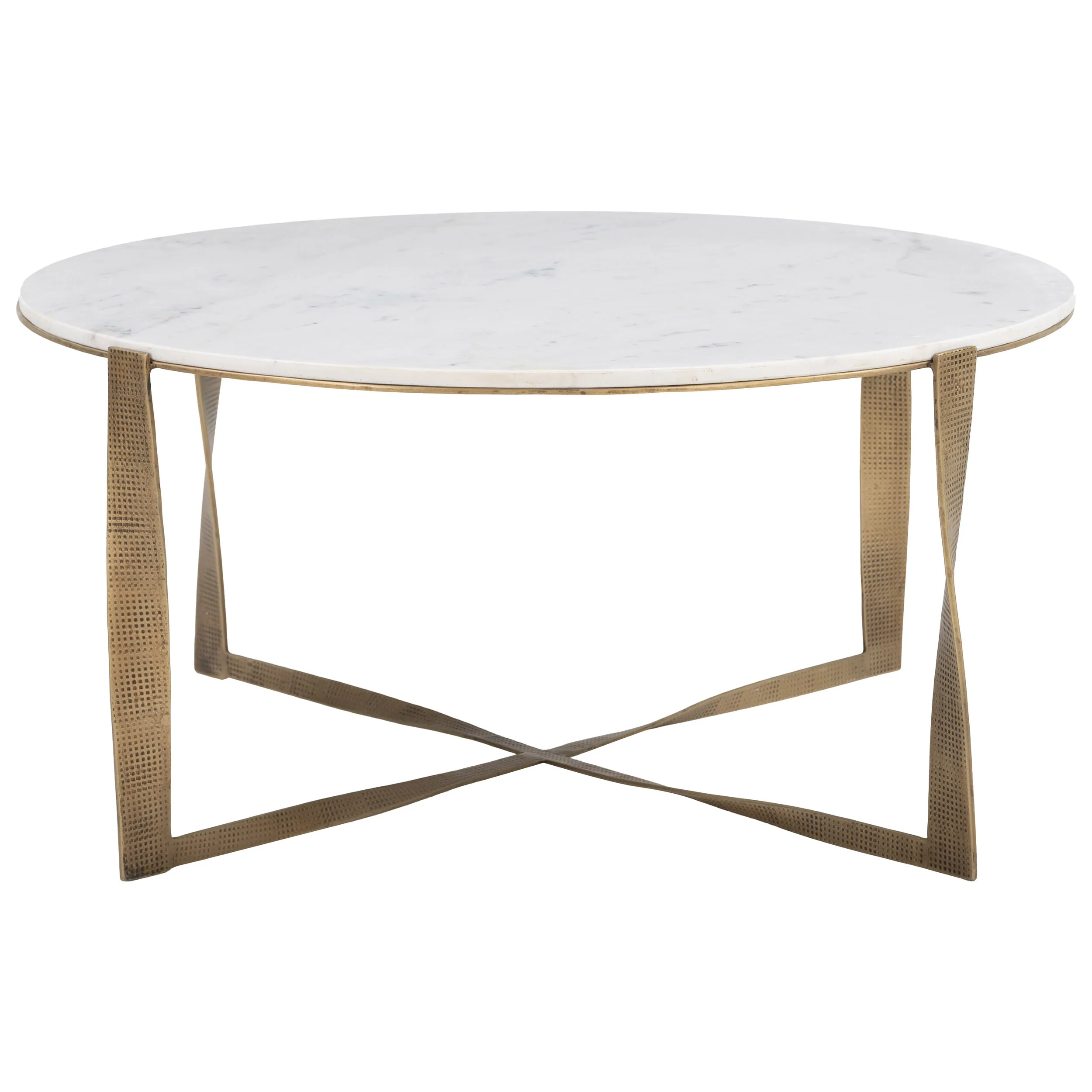 Simba Coffee Table, White/Brass - Image 2