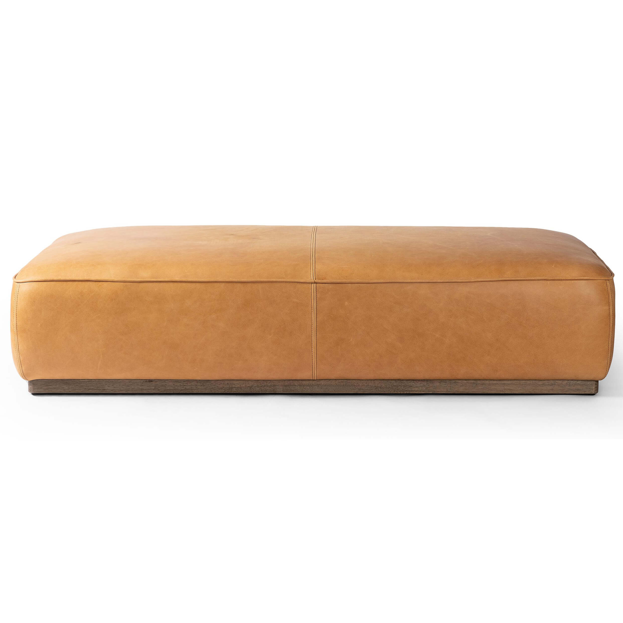 Sinclair Leather Cocktail Ottoman, Palermo Butterscotch by Four Hands - Image 3
