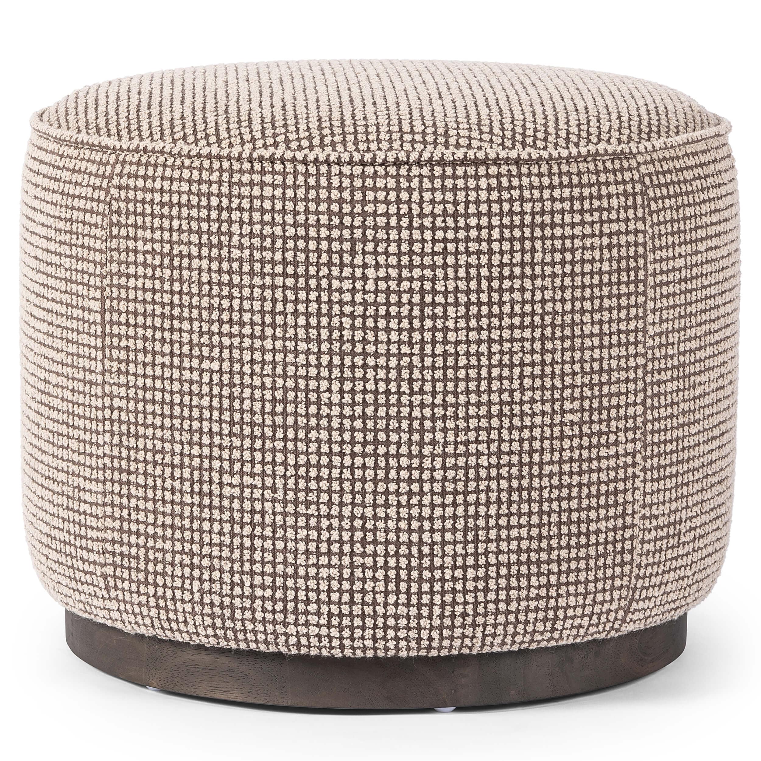 Sinclair Round Ottoman, Barrow Taupe by Four Hands