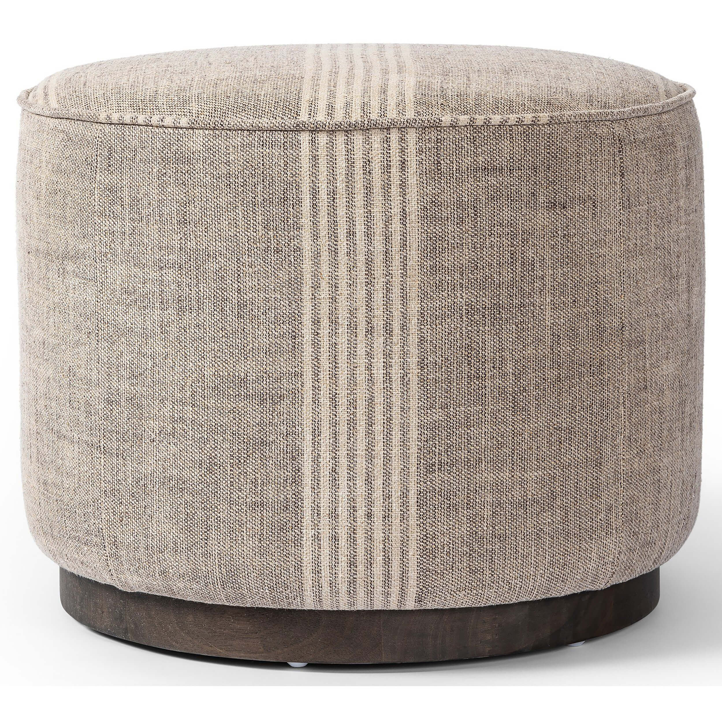 Sinclair Round Ottoman, Manchester Flint by Four Hands