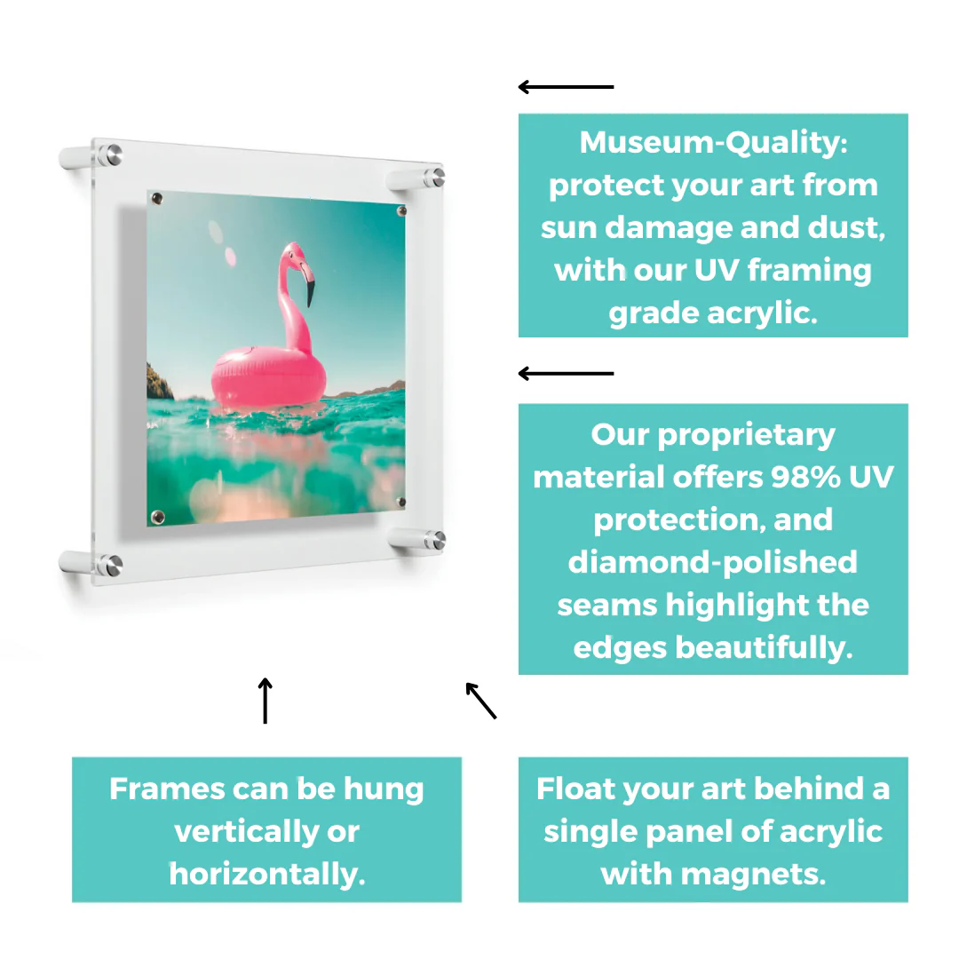Single Acrylic Magnet Wall Frame - CHOOSE YOUR SIZE (Silver/Gold) - Image 67