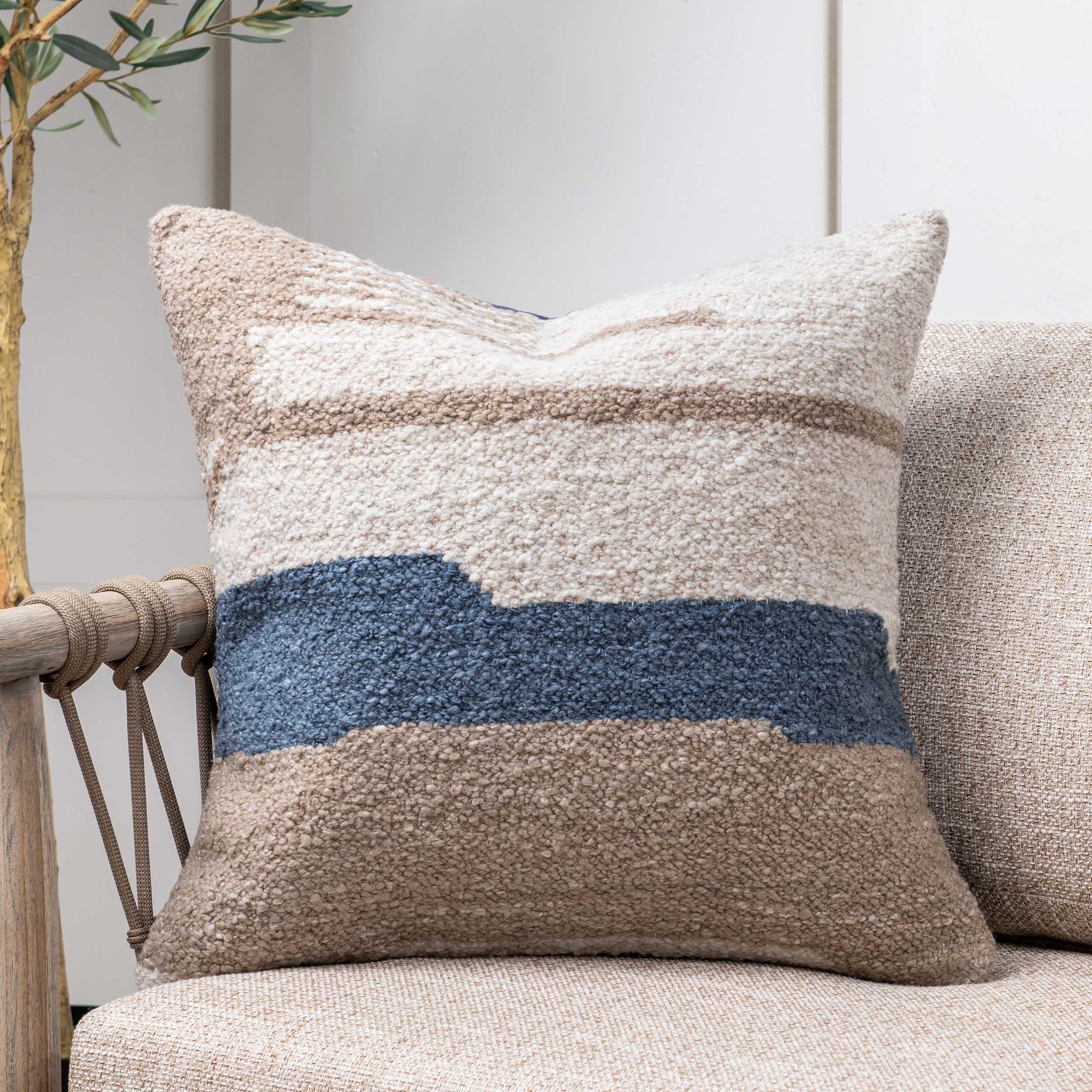 Sita Pillow, Blue Sea/Natural - Image 3