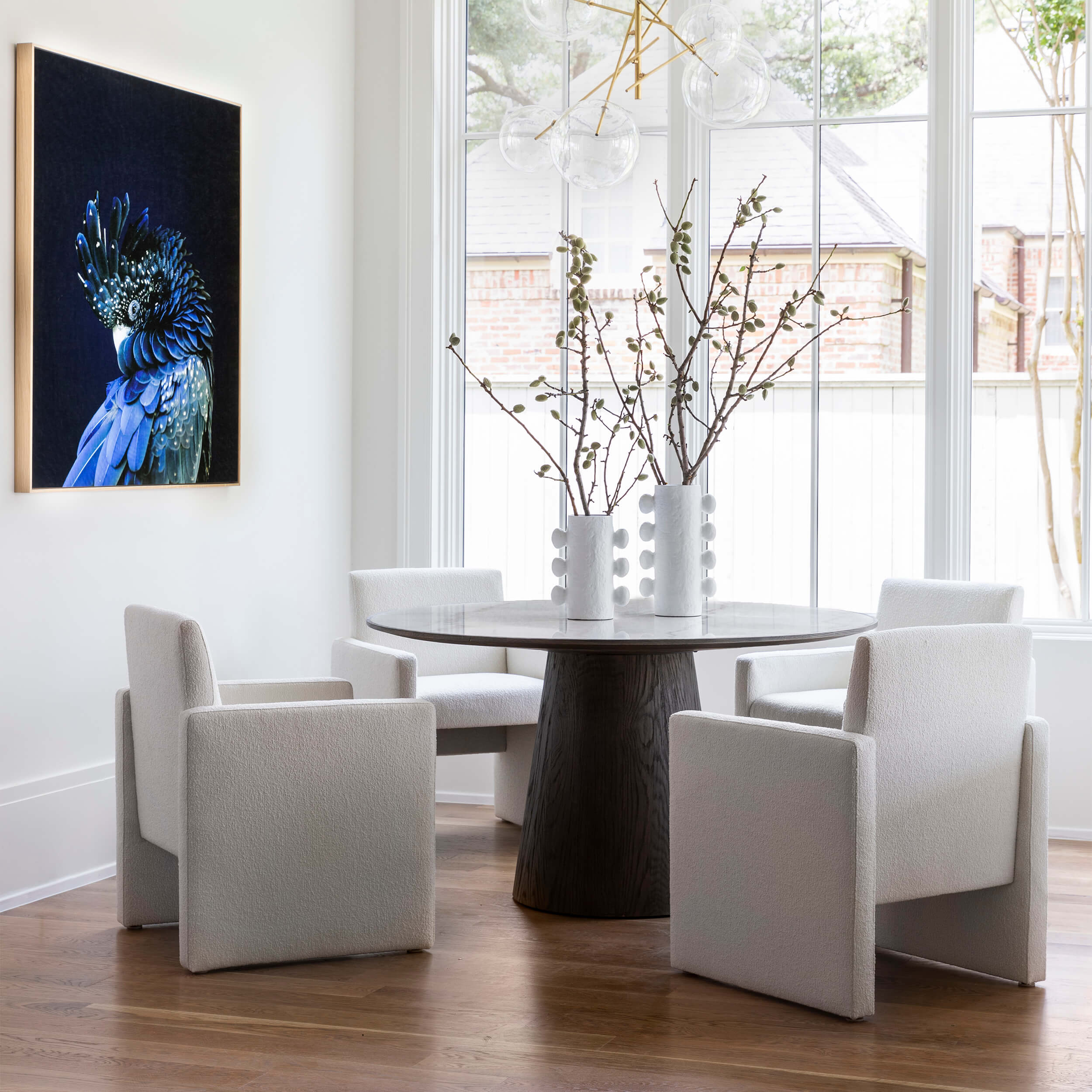 Skye Round Dining Table, White Marble by Four Hands - Image 5
