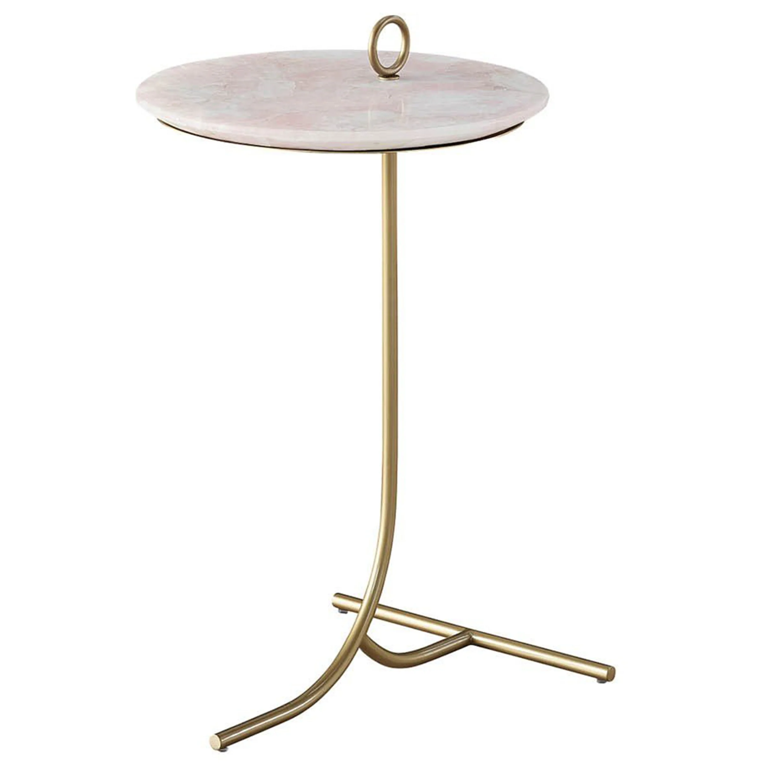 Rose Quartz Table, Soft Gold