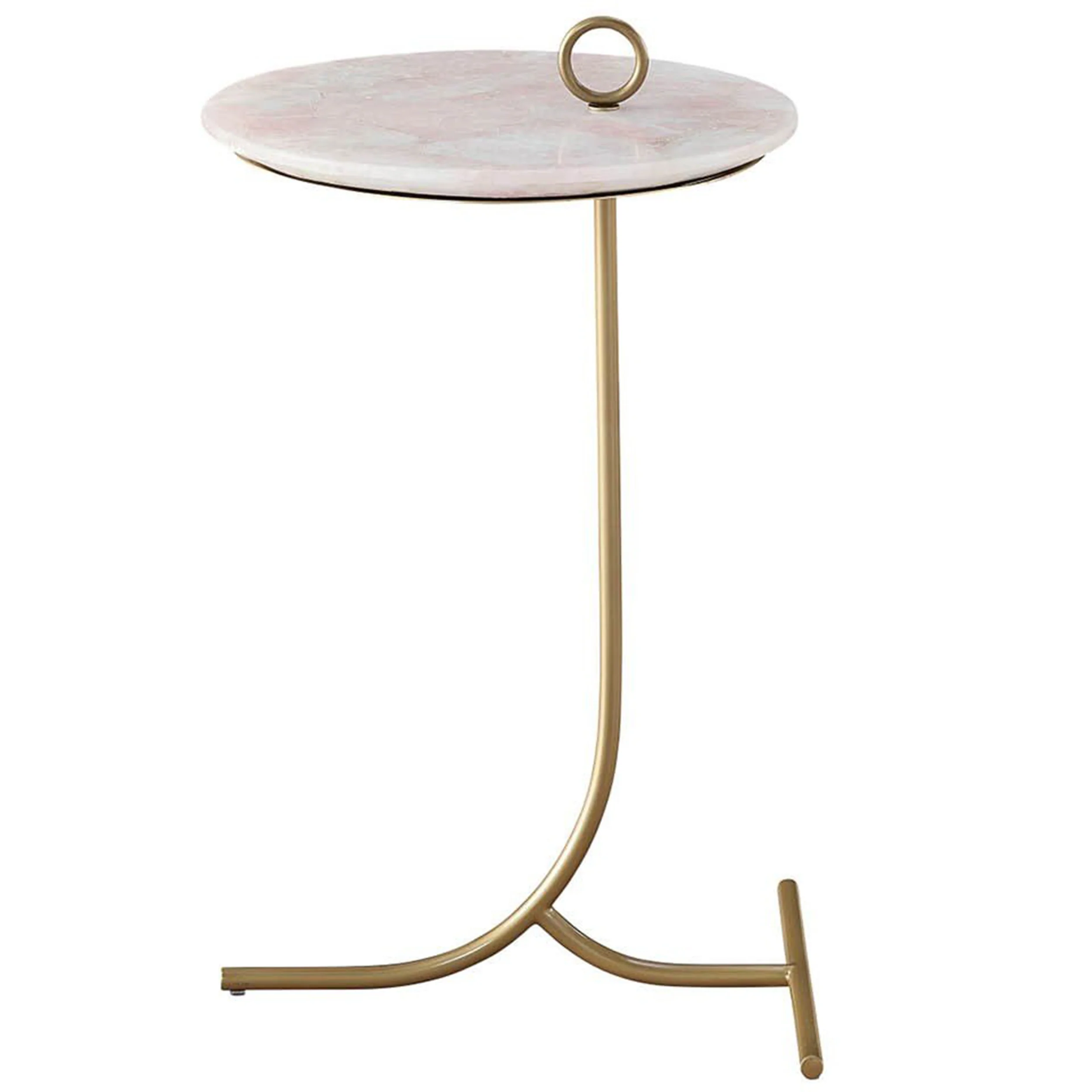 Rose Quartz Table, Soft Gold - Image 3