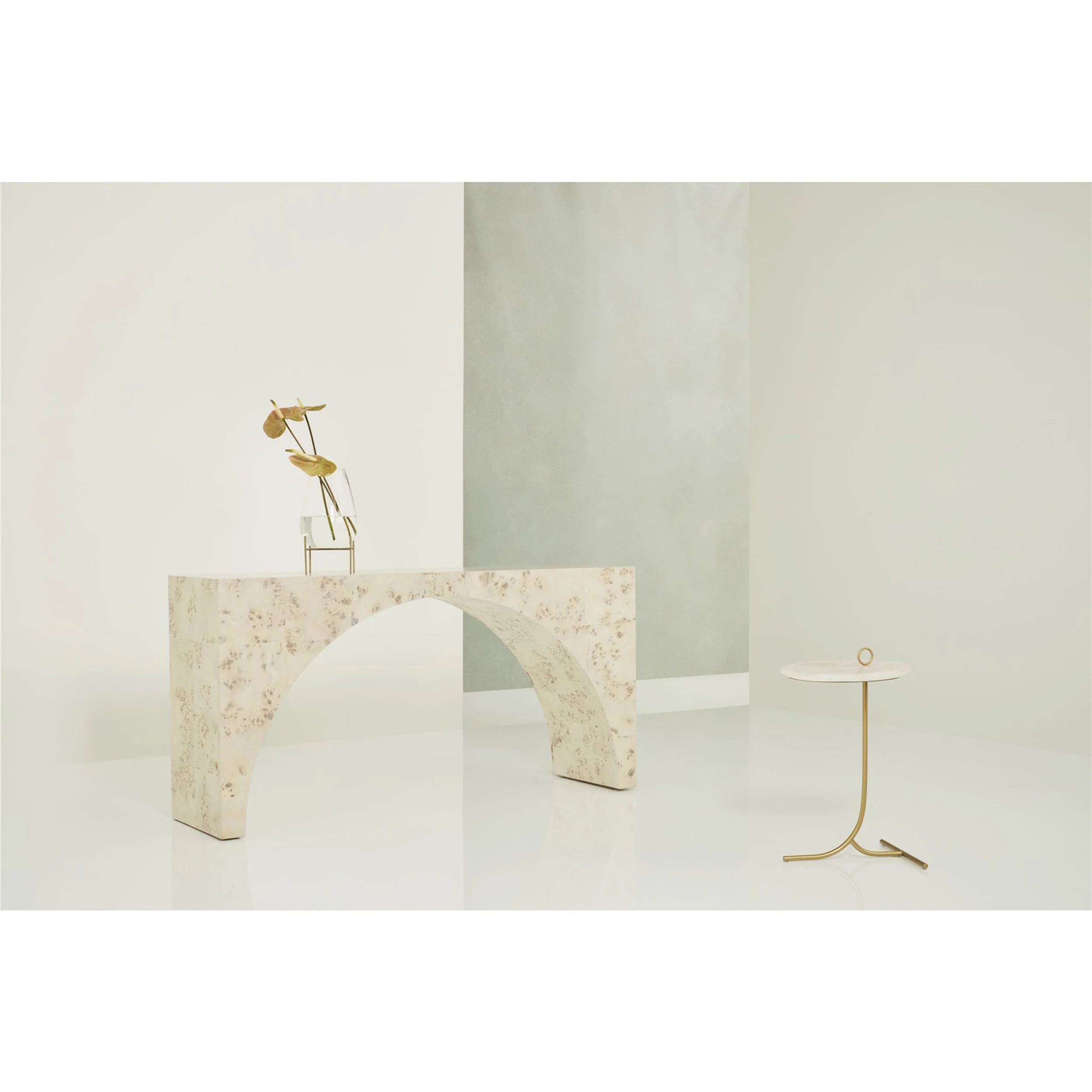 Rose Quartz Table, Soft Gold - Image 4