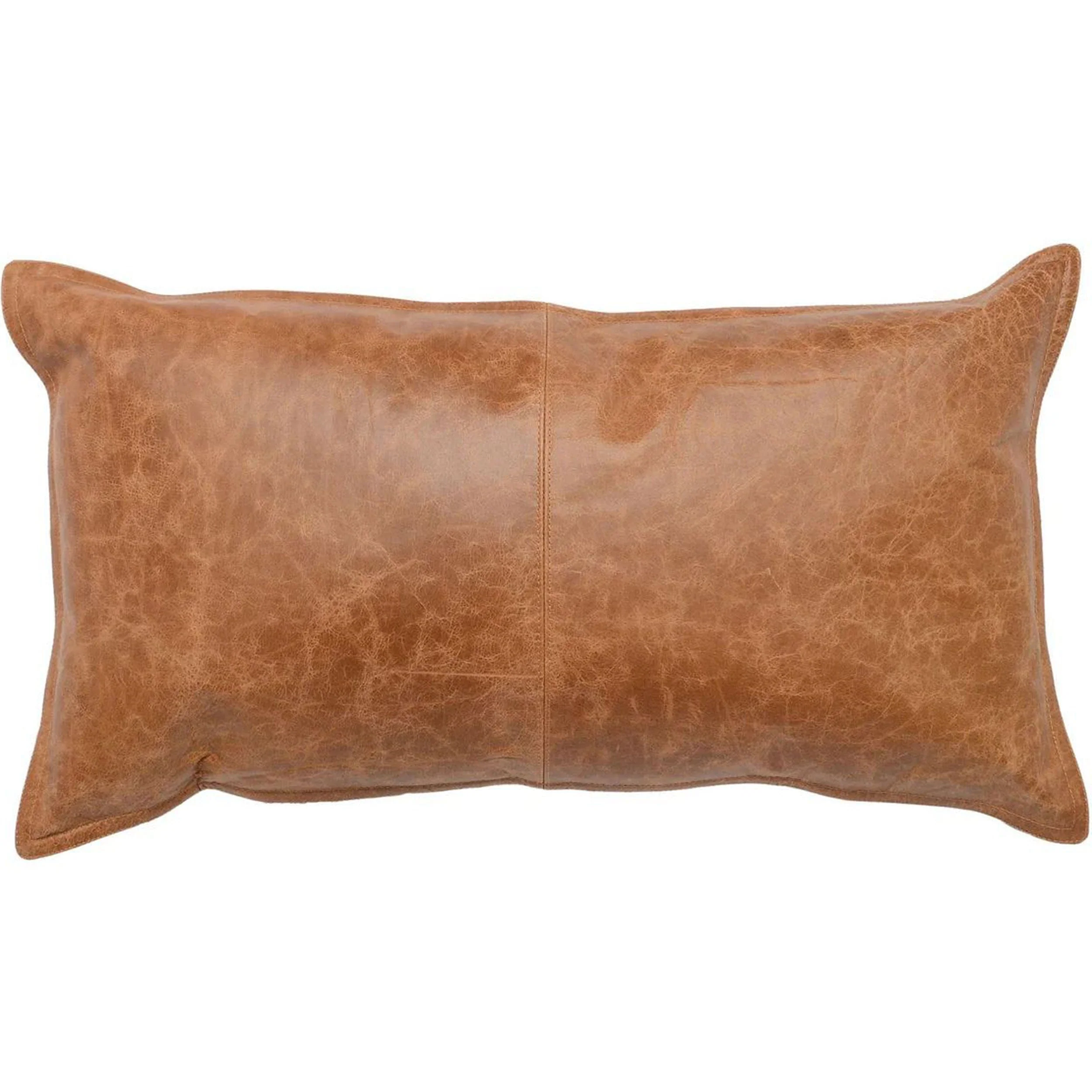 SLD Leather Lumbar Pillow, Dumont Chestnut