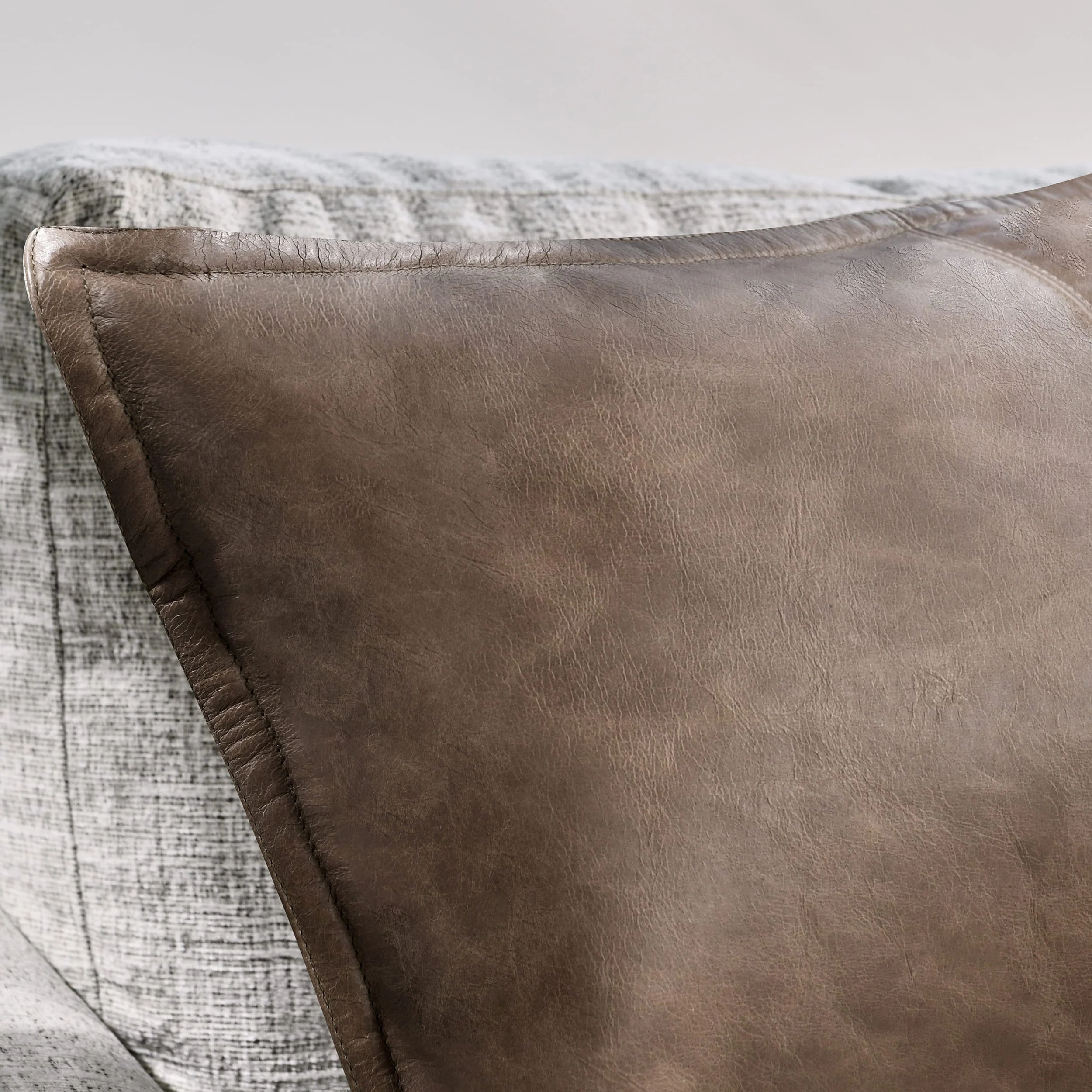 SLD Leather Pillow, Sandstorm Taupe - Image 3
