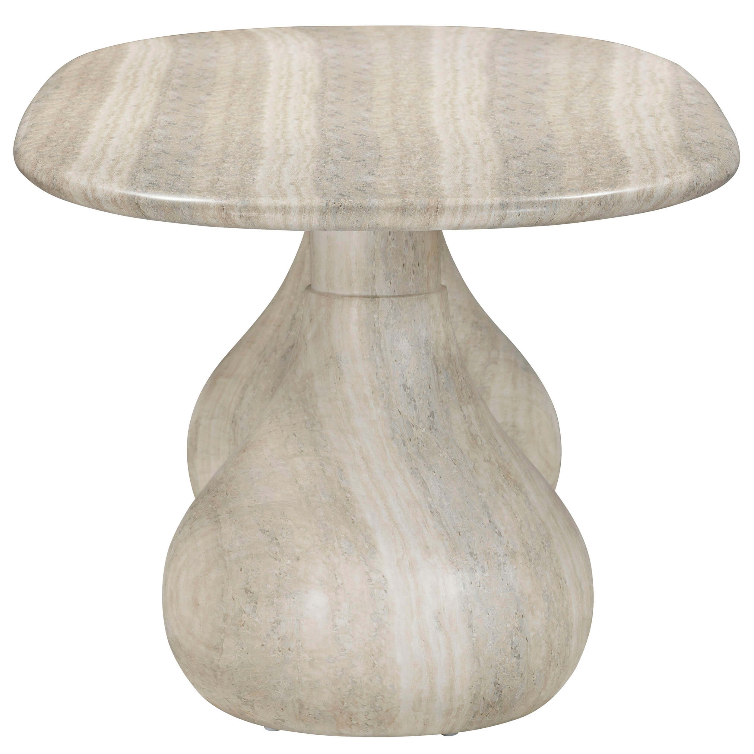 Smooch Outdoor Oval Dining Table, Faux Travertine - Image 3