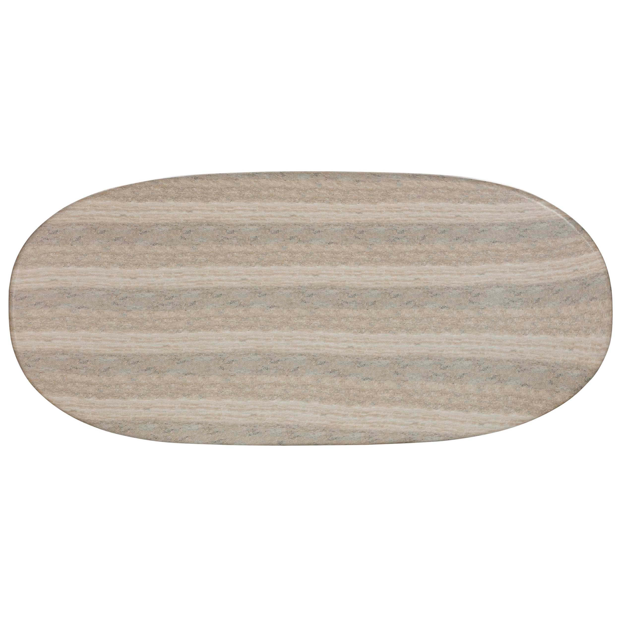 Smooch Outdoor Oval Dining Table, Faux Travertine - Image 4