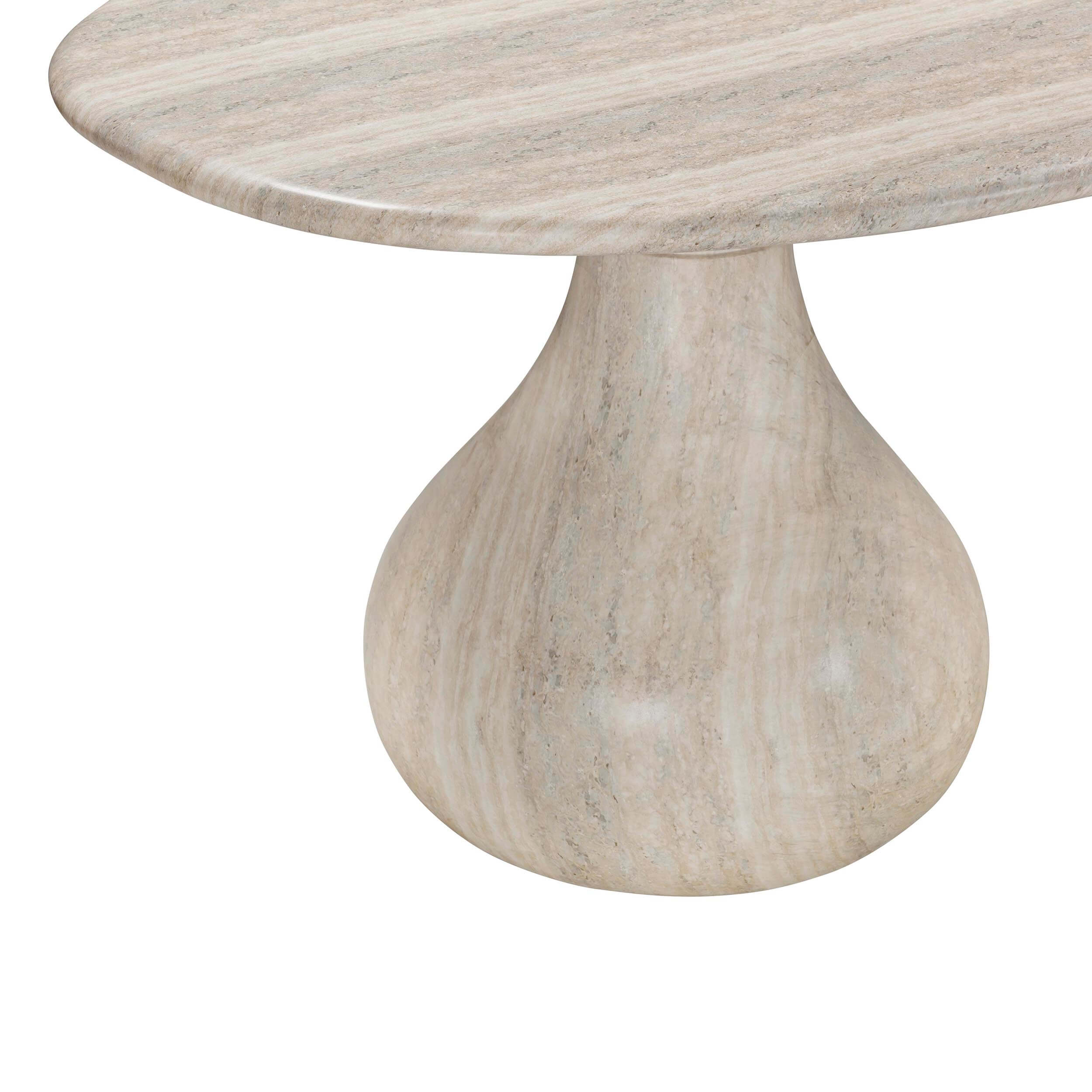 Smooch Outdoor Oval Dining Table, Faux Travertine - Image 5