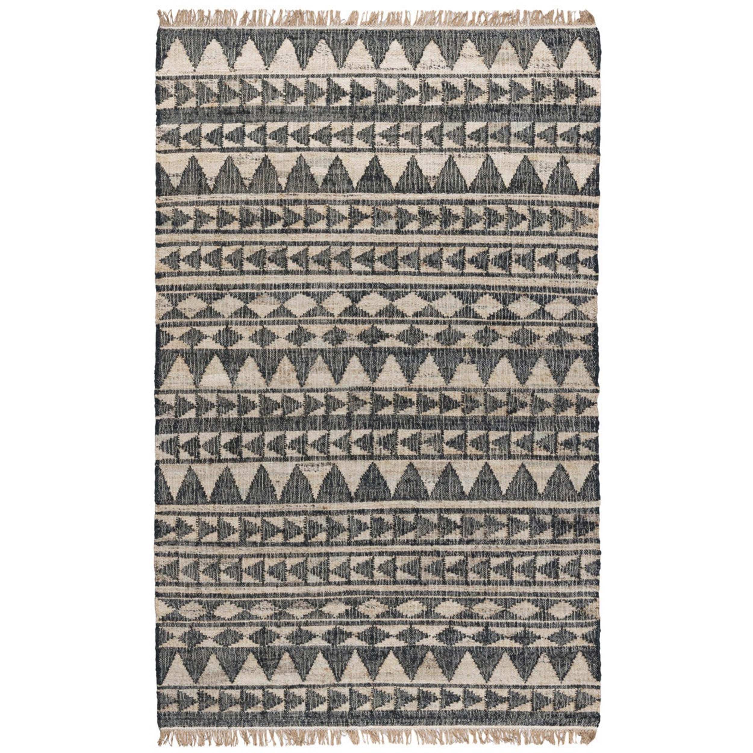 Solana Distressed Rug, Black Natural