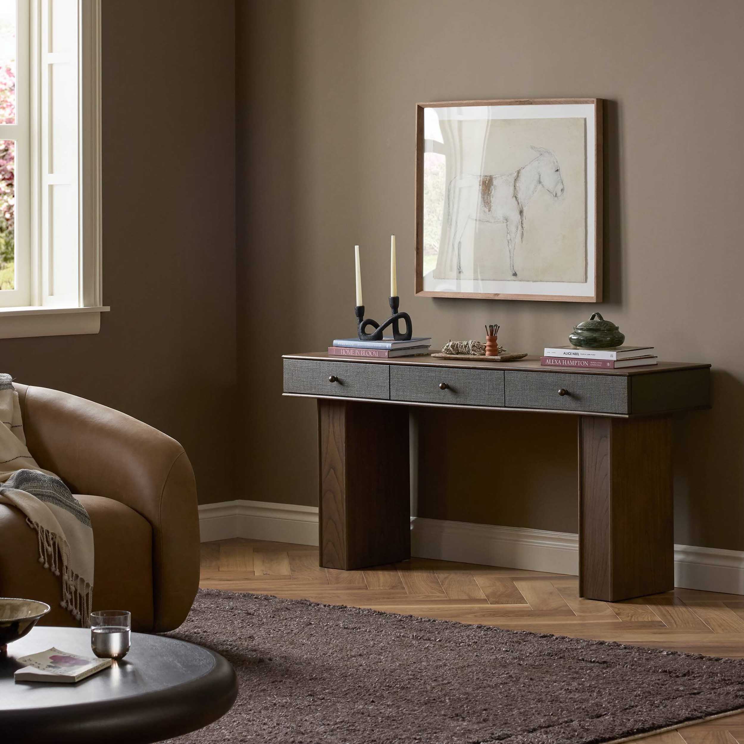 Soloman Console Table, Saddle Brown Sungkai by Four Hands - Image 8
