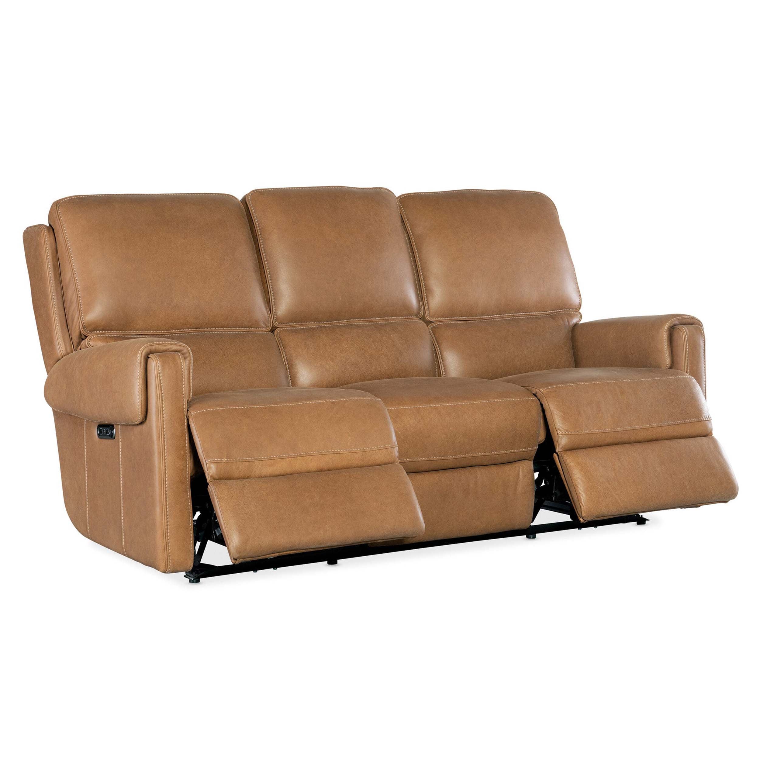 Somers Leather Power Sofa, Denver Coffee - Image 5