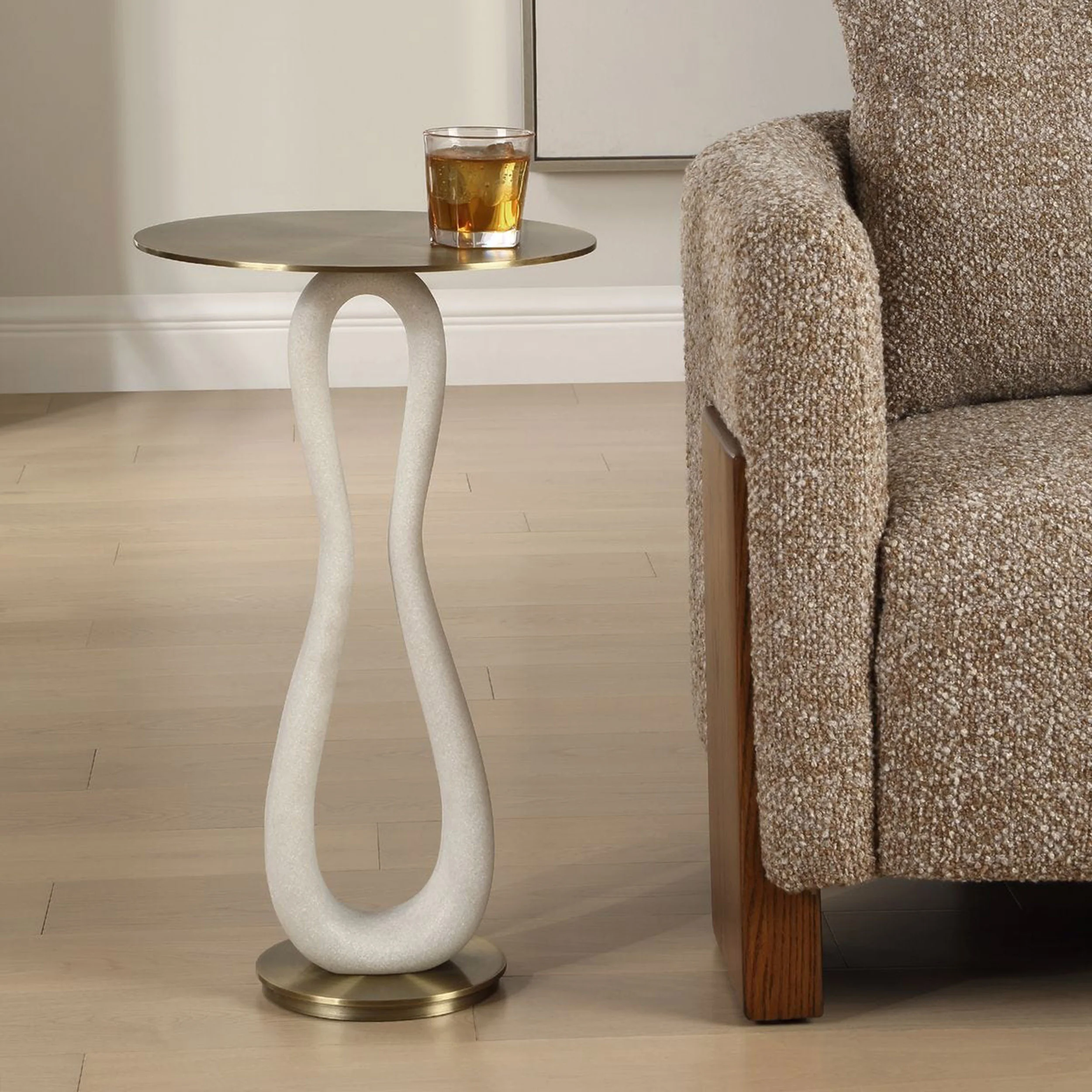 Sonia Accent Table, Antique Brass - Image 6