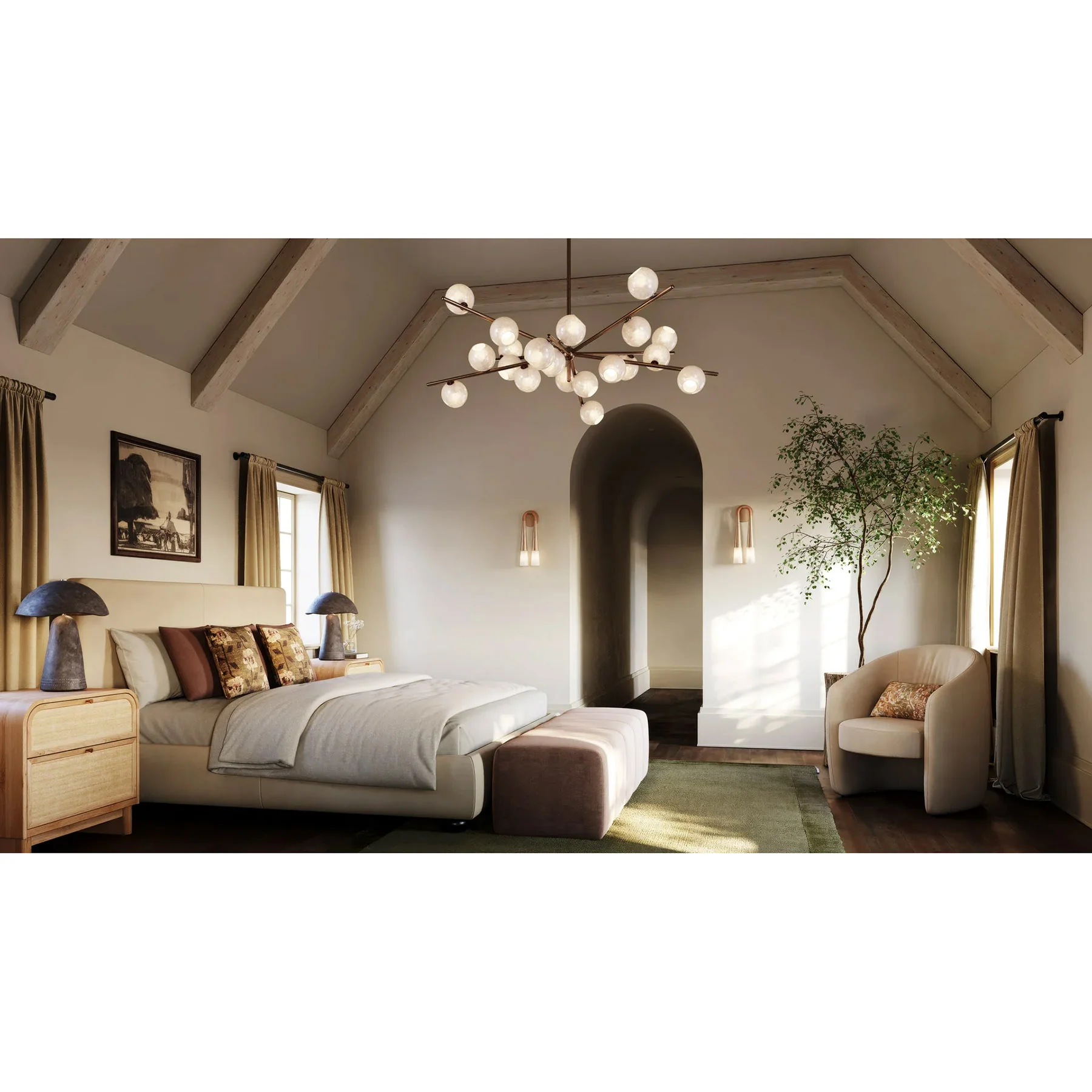 Sonny 20 Light Chandelier, Bronze Leaf - Image 6