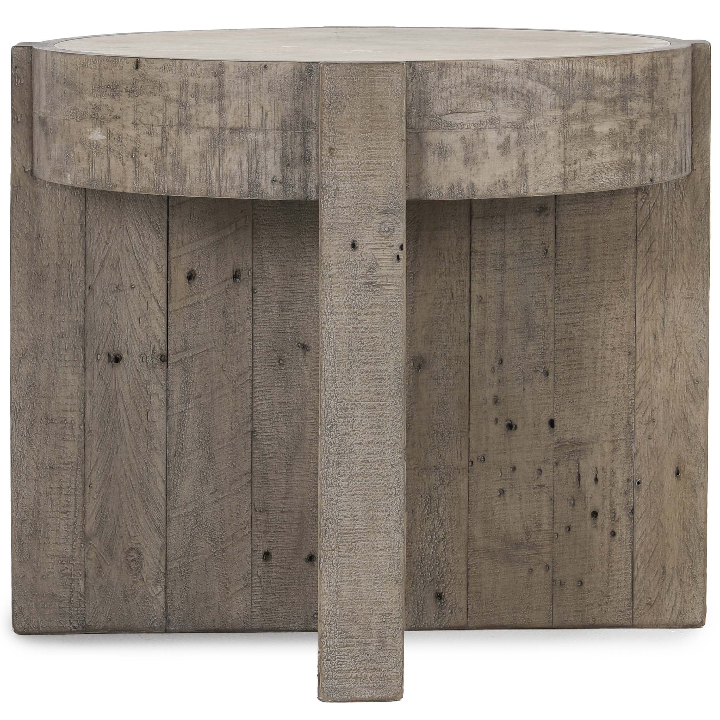 Sonoma Round End Table, Antique White/Distressed Gray - Image 2