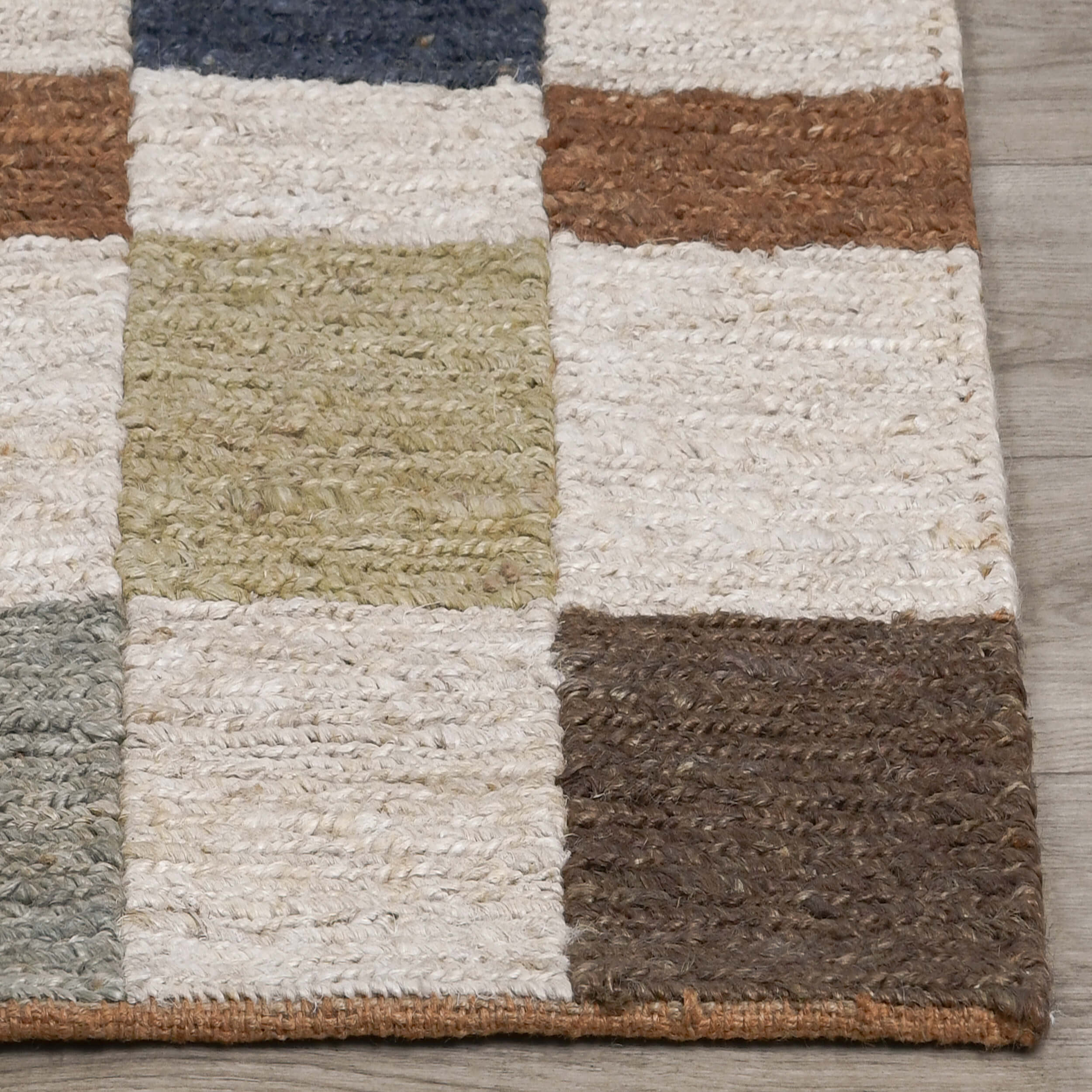 Soumak Jute Rug, Check Natural Multi - Image 2