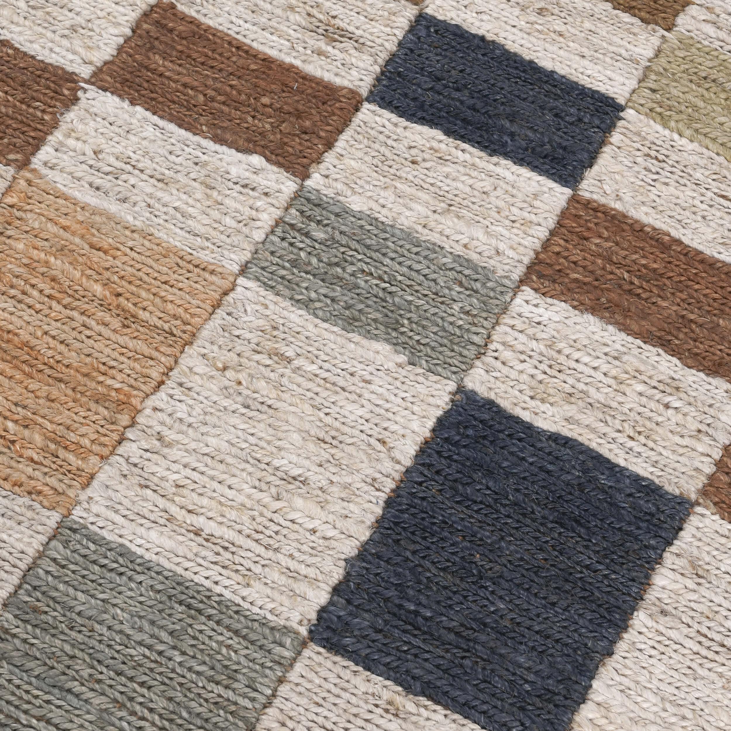 Soumak Jute Rug, Check Natural Multi - Image 4