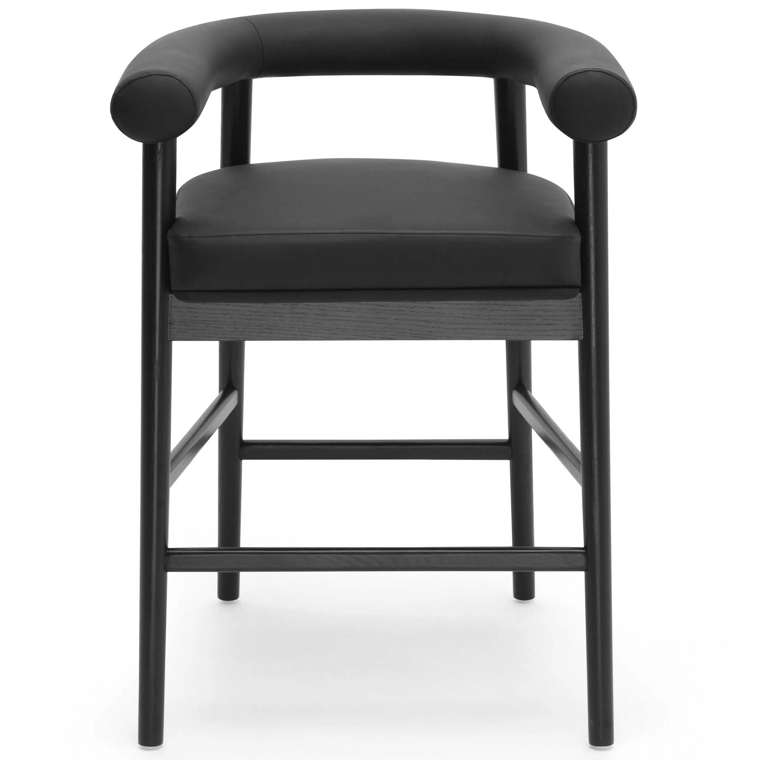 Spara Vegan Leather Counter Stool, Black - Image 2