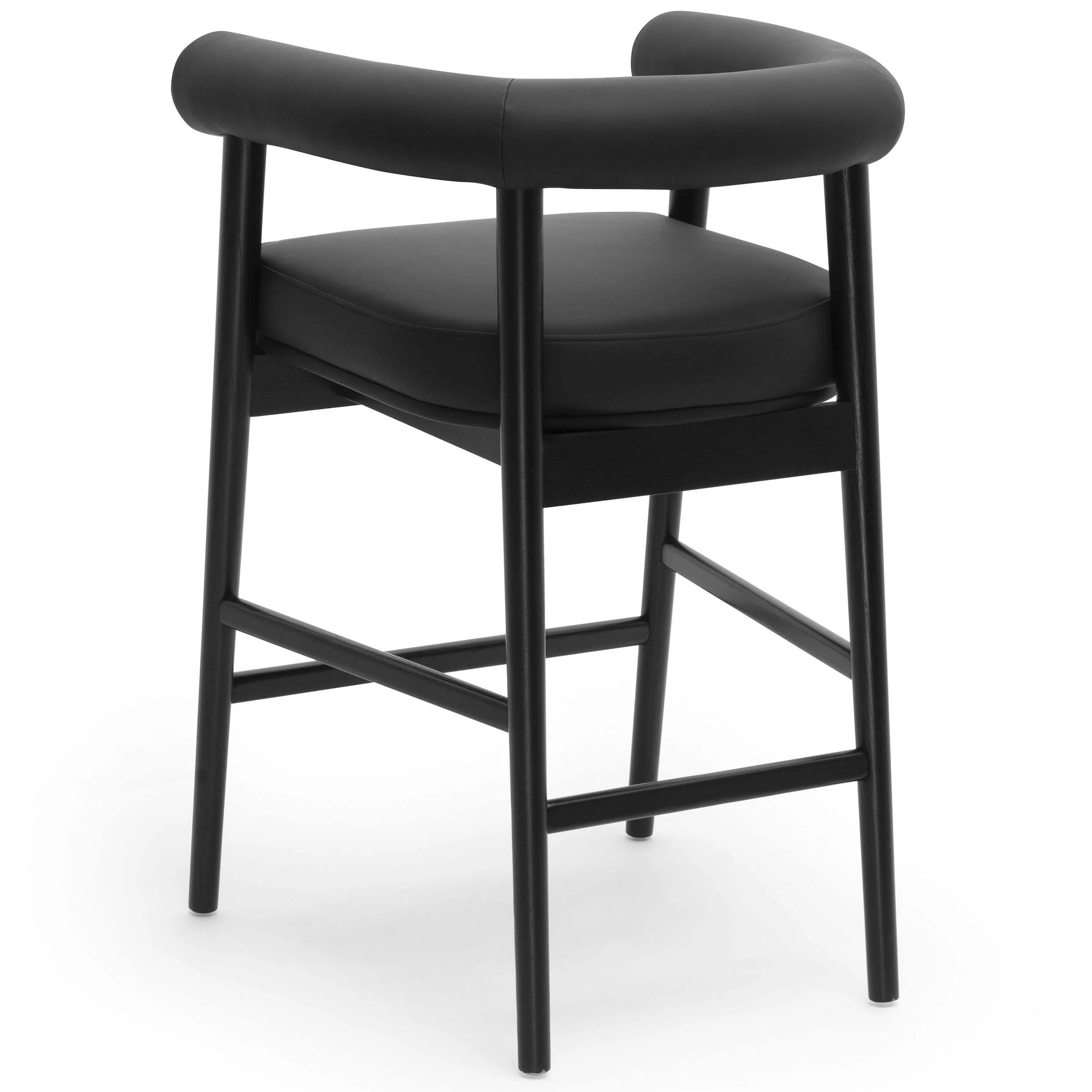 Spara Vegan Leather Counter Stool, Black - Image 3