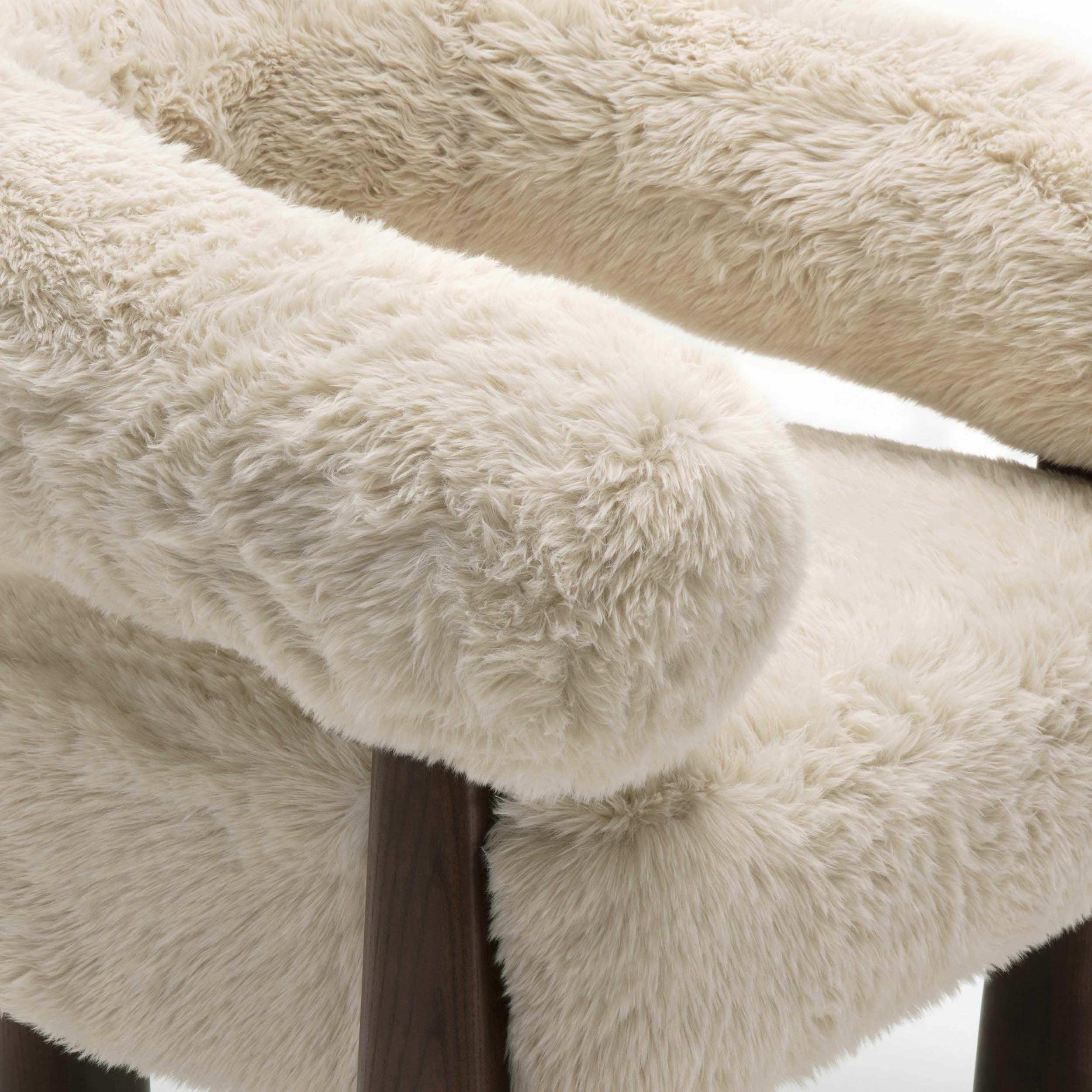 Spara Vegan Shearling Accent Chair, Natural - Image 4